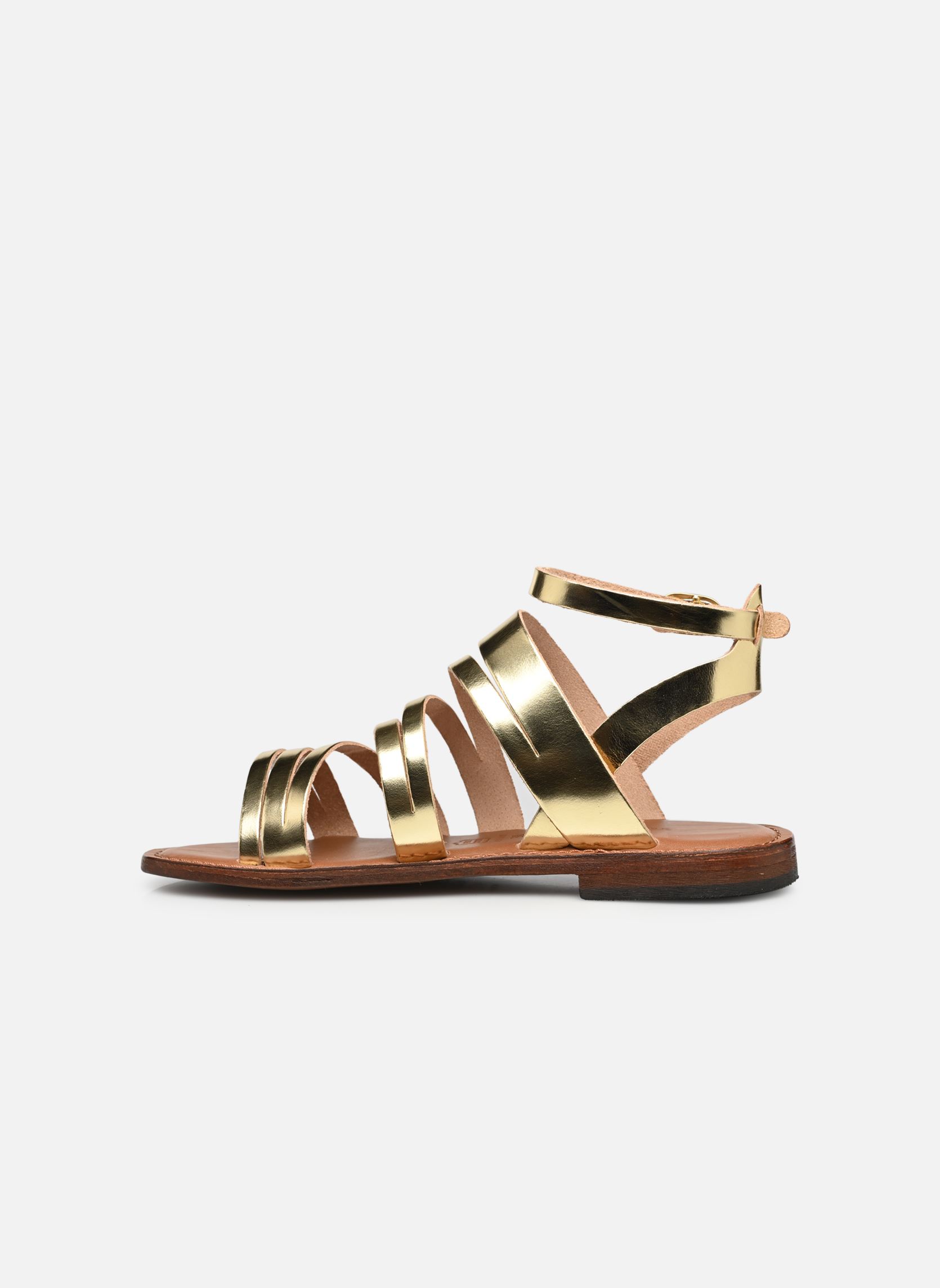 Platte sandalen FH-AS-VINADE dames goud en brons La Fée Maraboutée Platte sandalen FH-AS-VINADE dames goud en brons Dore