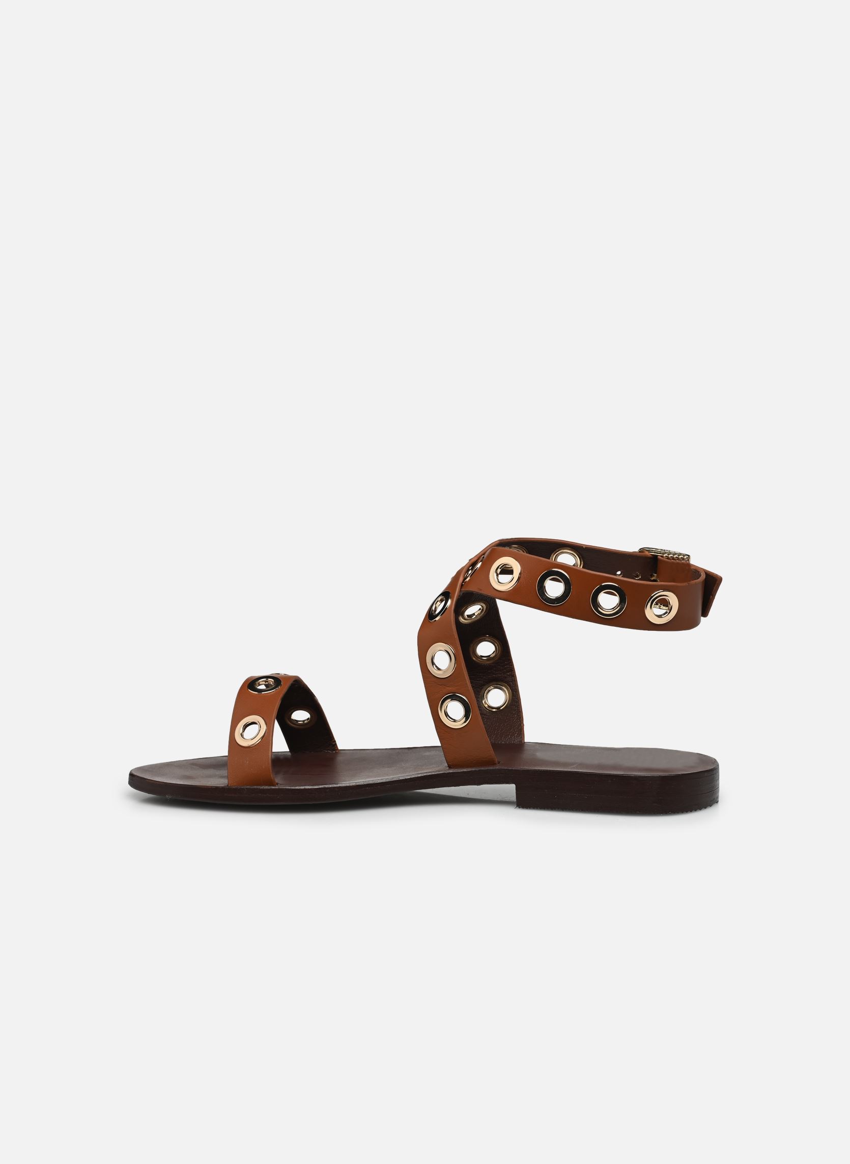 Sandales plates FH-AS-VIRIDE femme marron La Fée Maraboutée Sandales plates FH-AS-VIRIDE femme marron Cognac
