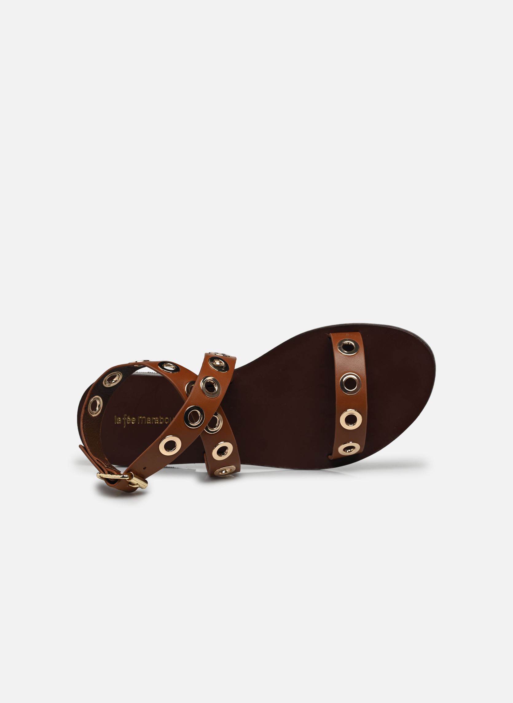 Sandales plates FH-AS-VIRIDE femme marron La Fée Maraboutée Sandales plates FH-AS-VIRIDE femme marron Cognac