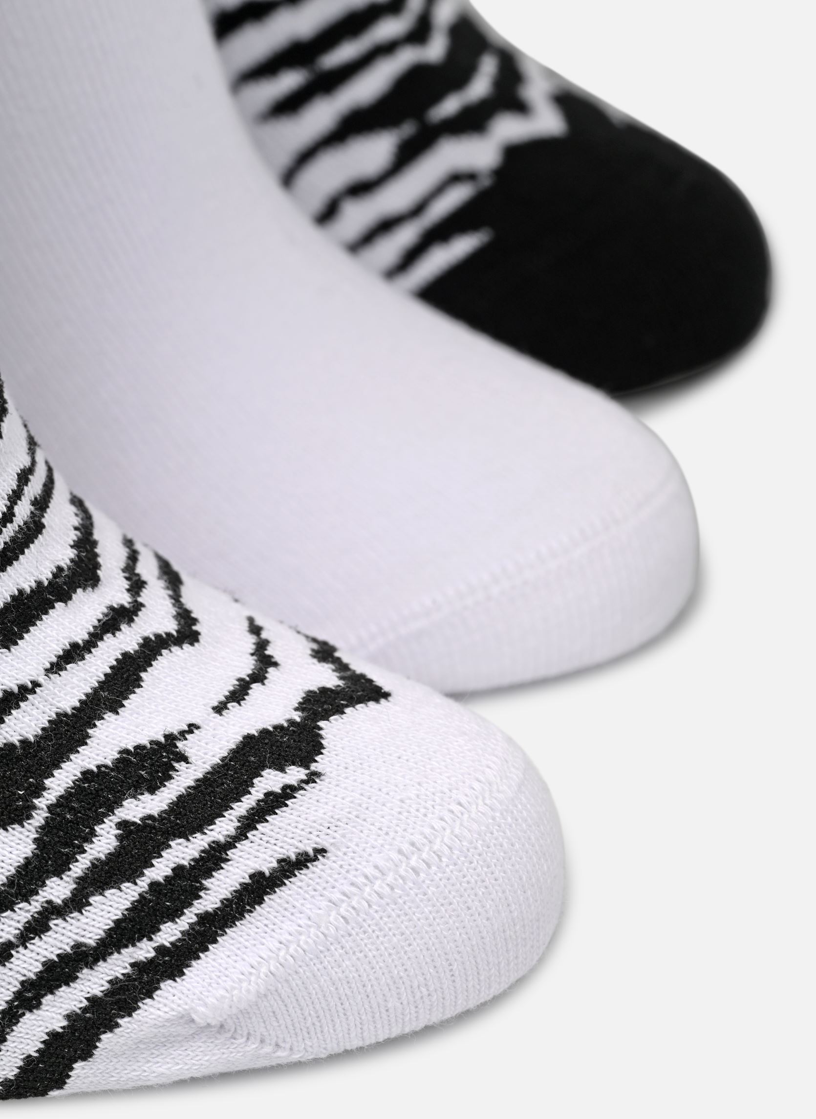 Korte sokken Lot de 3 paires zèbre invisible femme dames zwart Sarenza Wear Korte sokken Lot de 3 paires zèbre invisible femme dames zwart NOIR