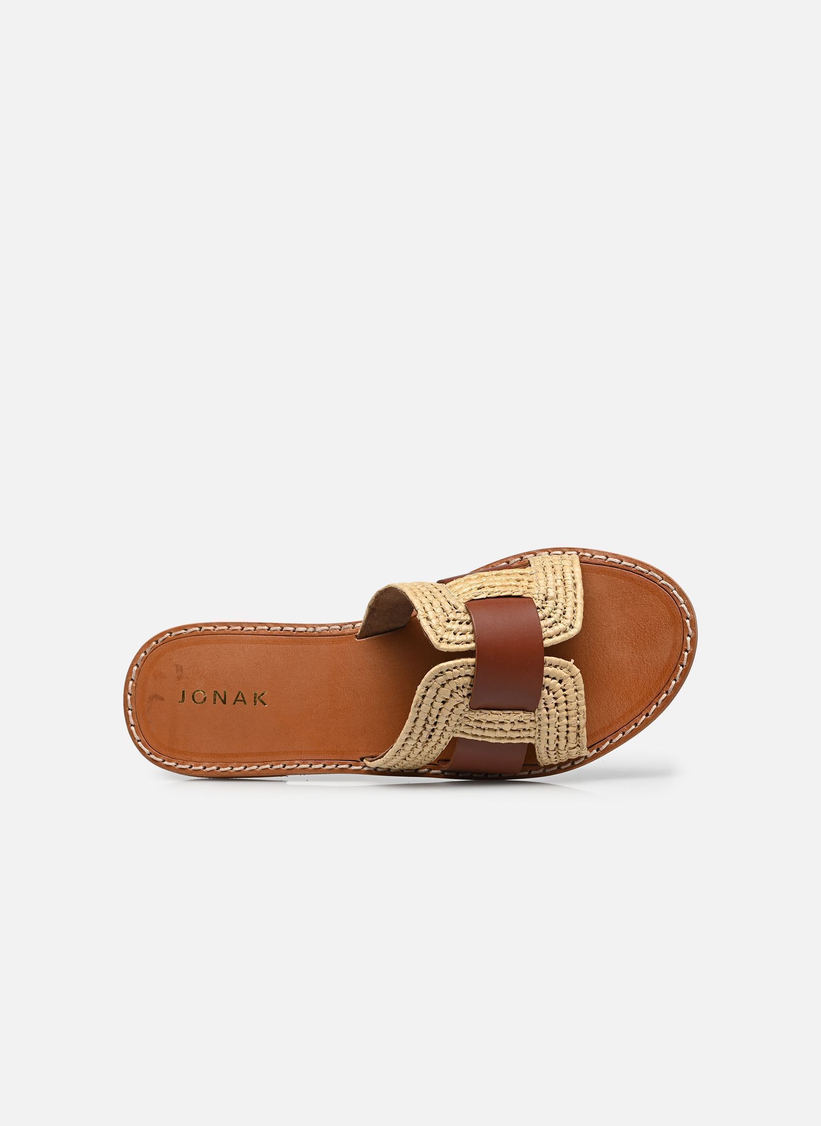 Muilen en klompen WILOU dames beige Jonak Muilen en klompen WILOU dames beige Raphia/Cuir Beige/Cognac