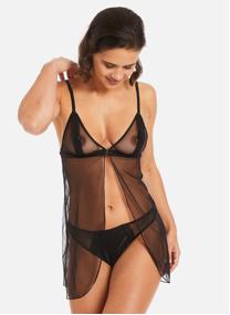 Nuisettes Babydoll noir Cats Eyes femme noir Pomm'Poire Nuisettes Babydoll noir Cats Eyes femme noir Noir