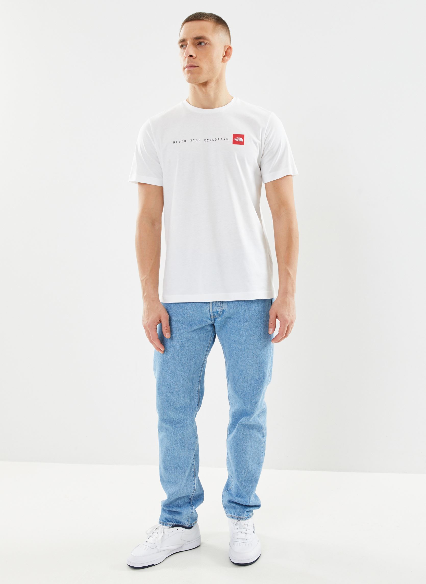 Tee-shirts manches courtes Men's S/S Never Stop Exploring Tee homme blanc The North Face Tee-shirts manches courtes Men's S/S Never Stop Exploring Tee homme blanc WHITE