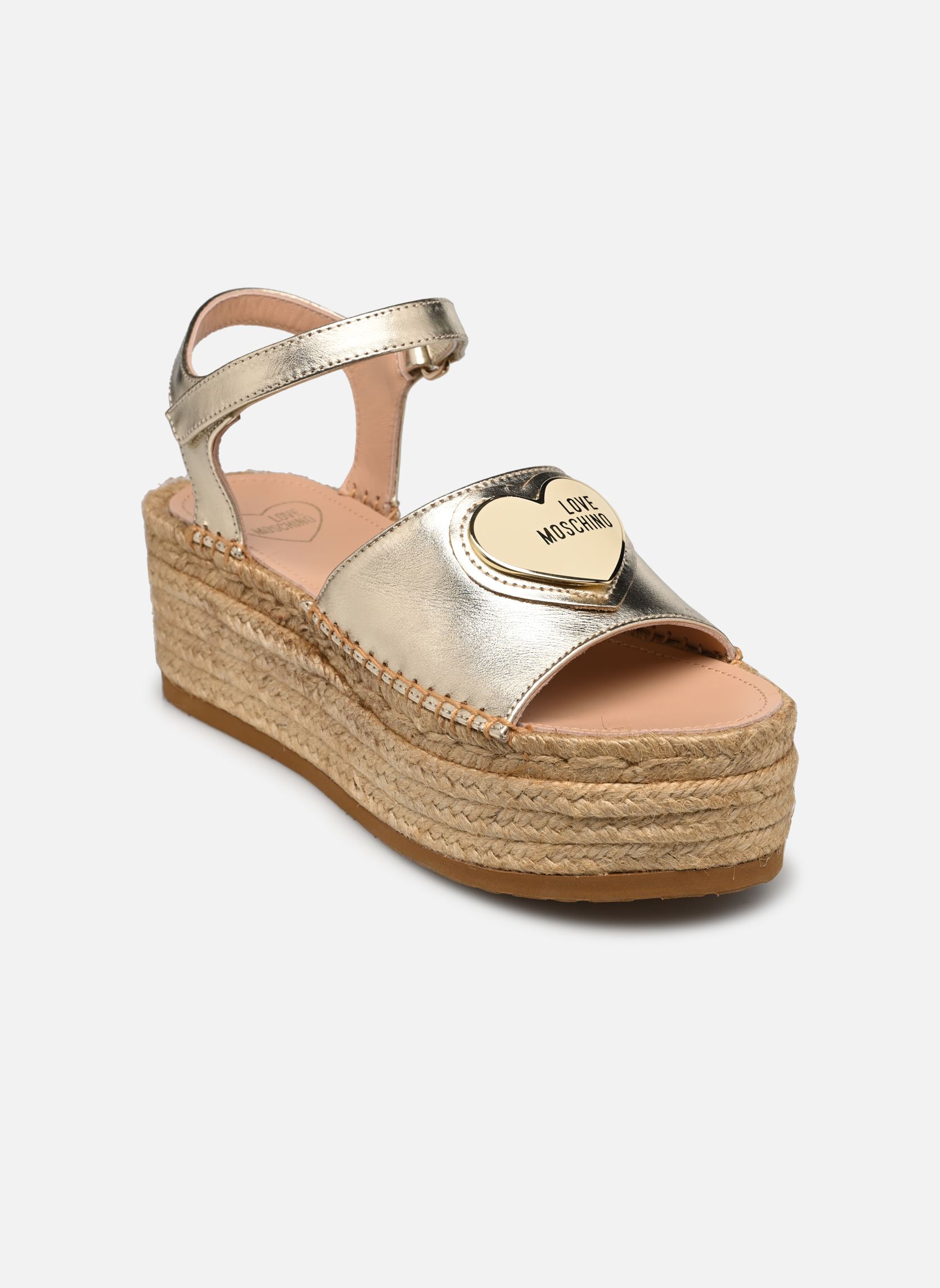 Sandali con zeppa e plateau ROPE SANDAL JA16306I0I donna oro e bronzo Love Moschino Sandali con zeppa e plateau ROPE SANDAL JA16306I0I donna oro e bronzo PLATINO