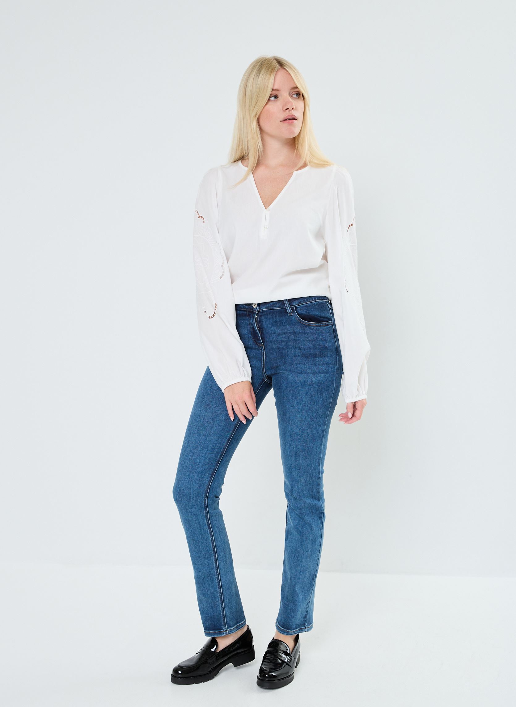 Rechte jeans / Straight Leg Jeans PDAVID dames blauw Georgia Rose Rechte jeans / Straight Leg Jeans PDAVID dames blauw DENIM STONE
