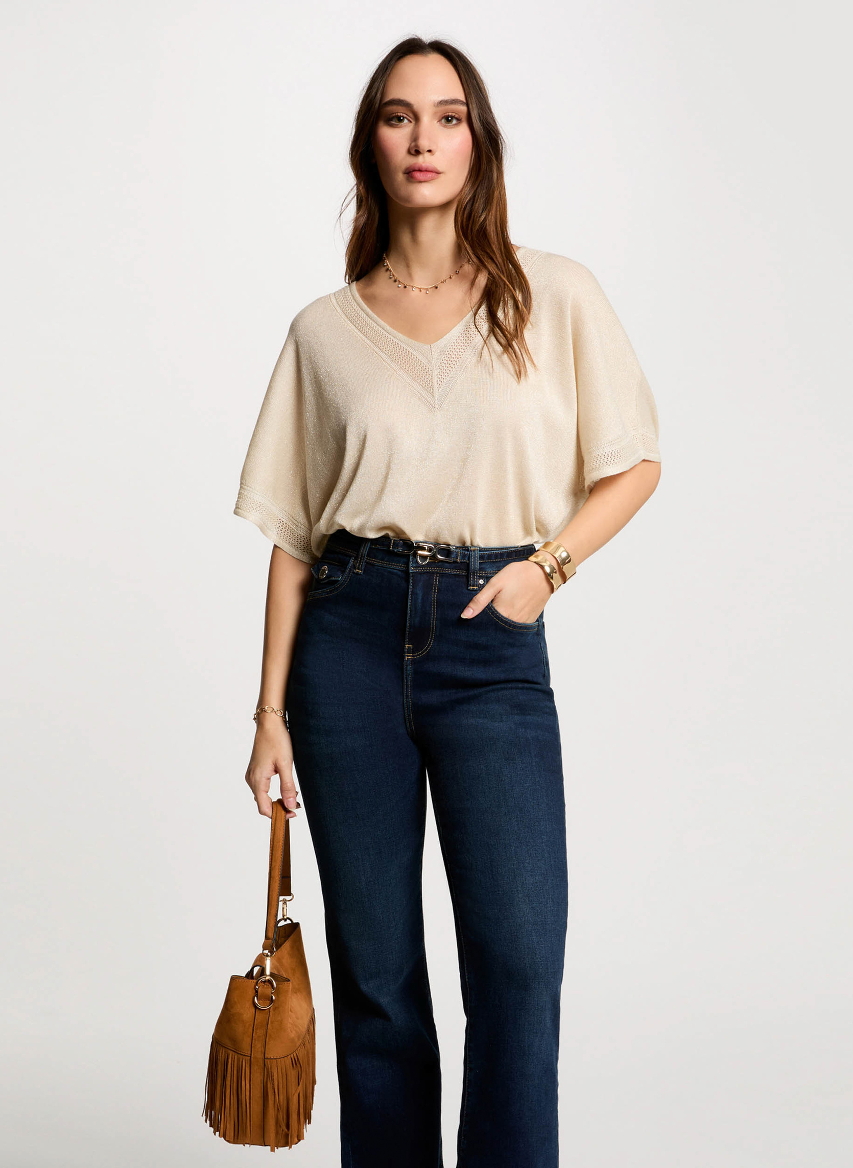 Pulls 241-MCHRIS femme beige Morgan Pulls 241-MCHRIS femme beige Beige chiné