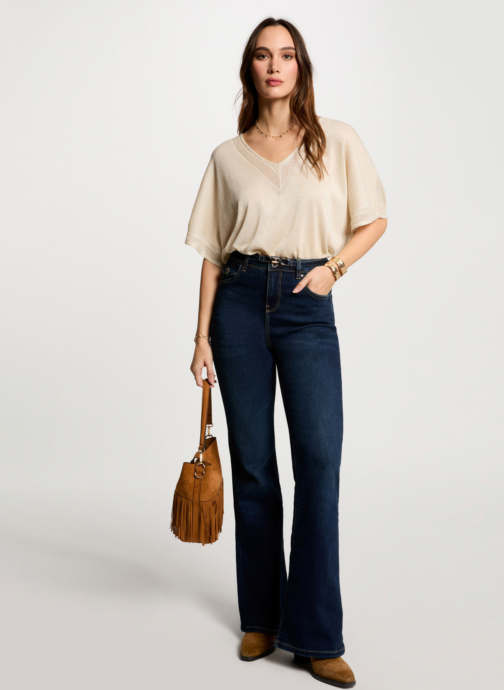 Pulls 241-MCHRIS femme beige Morgan Pulls 241-MCHRIS femme beige Beige chiné