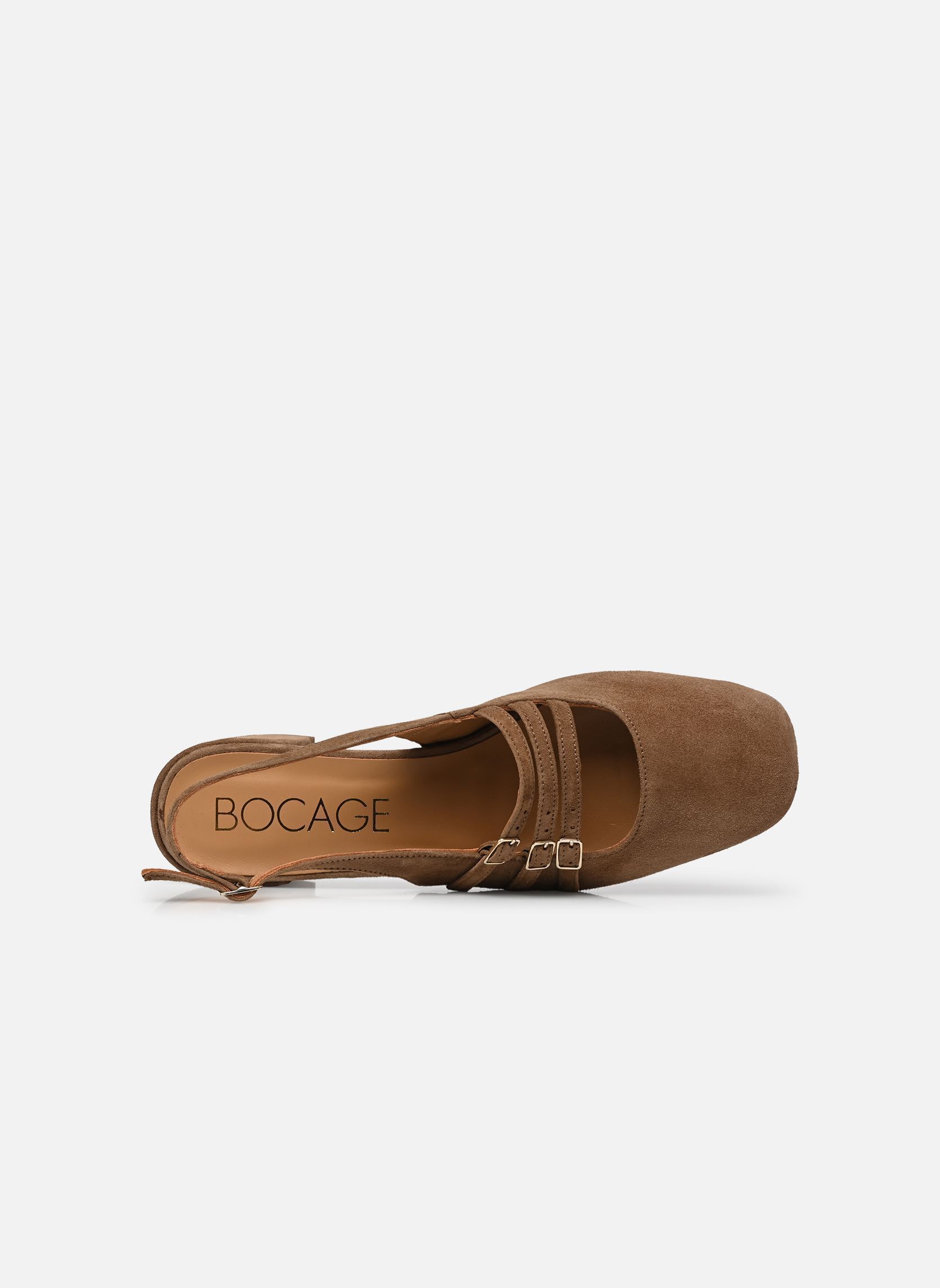 Escarpins à brides DEMI femme marron Bocage Escarpins à brides DEMI femme marron VELOURS TAUPE