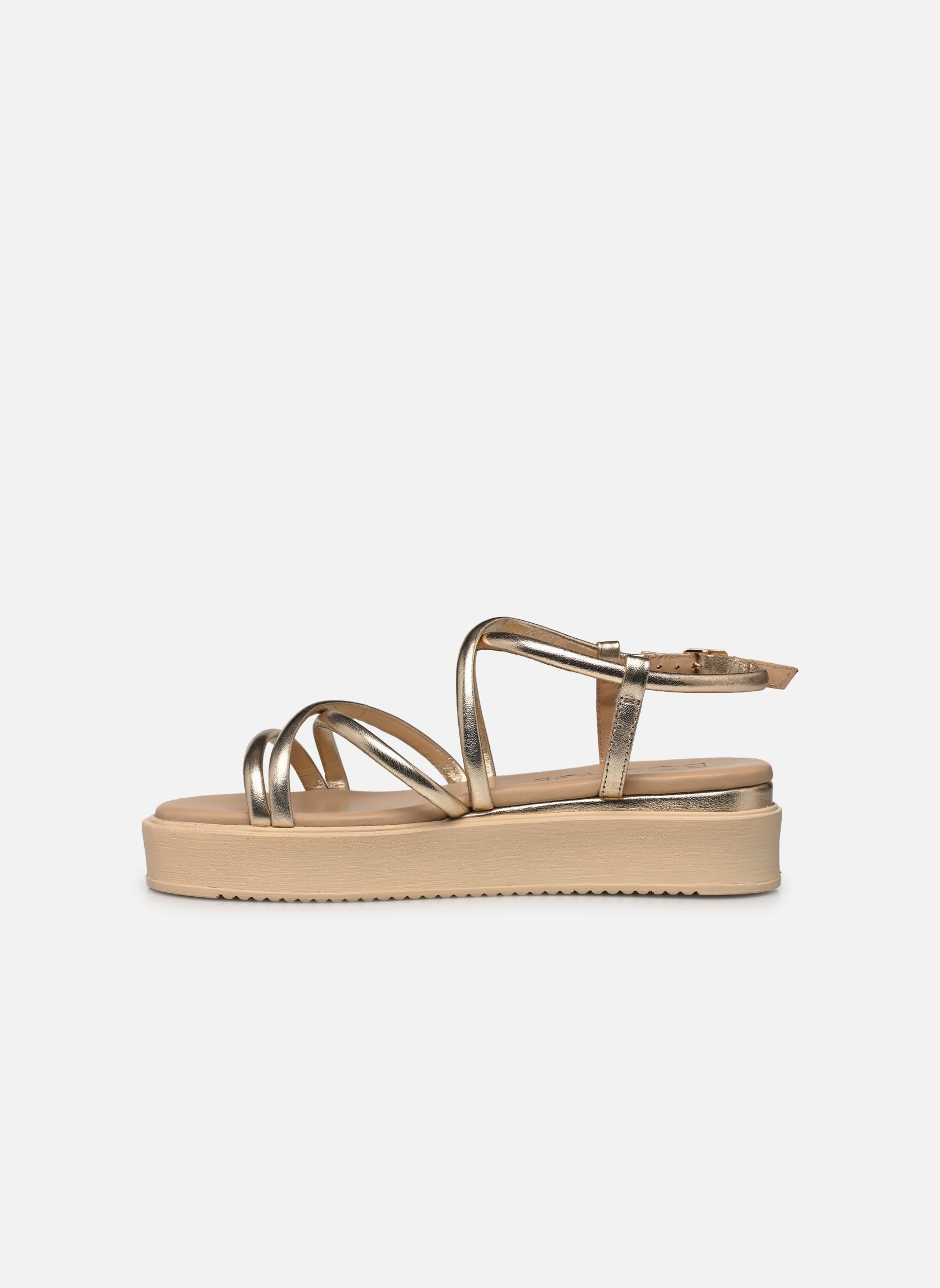 Sandalen met sleehak en plateau ROMMIE dames goud en brons Bocage Sandalen met sleehak en plateau ROMMIE dames goud en brons Or