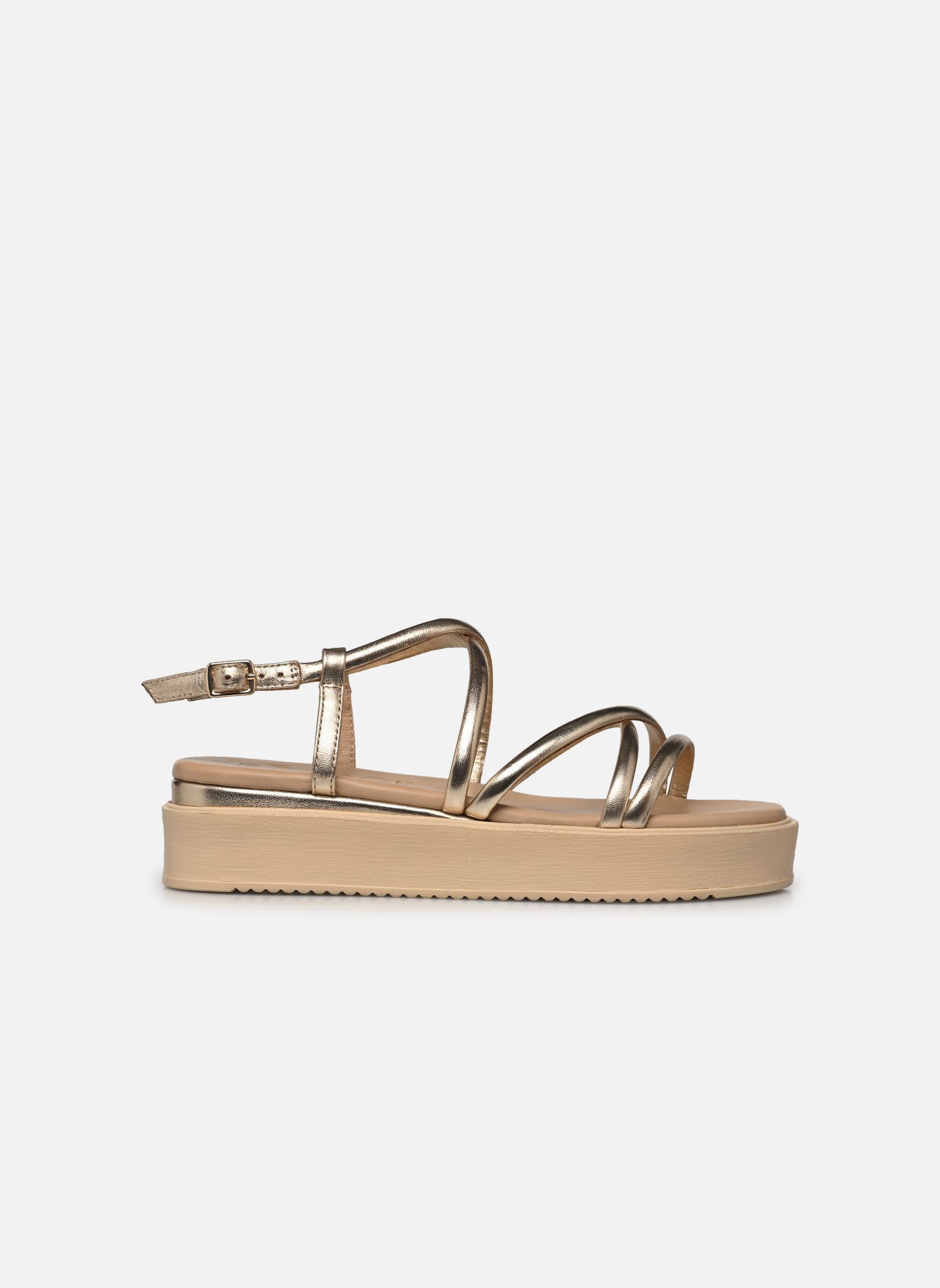 Sandalen met sleehak en plateau ROMMIE dames goud en brons Bocage Sandalen met sleehak en plateau ROMMIE dames goud en brons Or