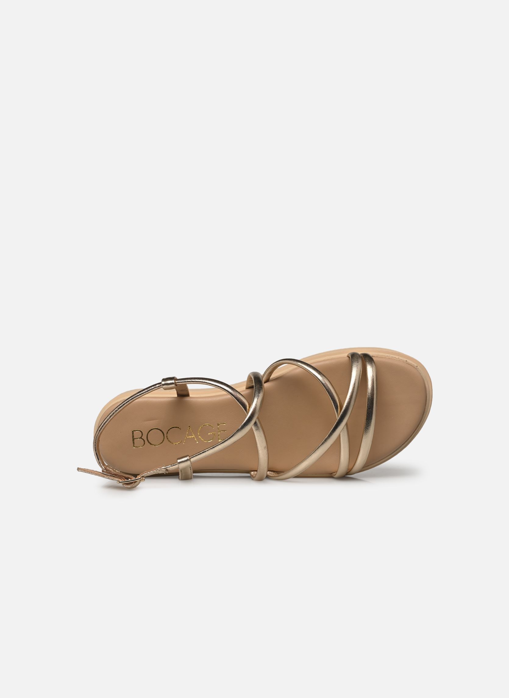 Sandalen met sleehak en plateau ROMMIE dames goud en brons Bocage Sandalen met sleehak en plateau ROMMIE dames goud en brons Or