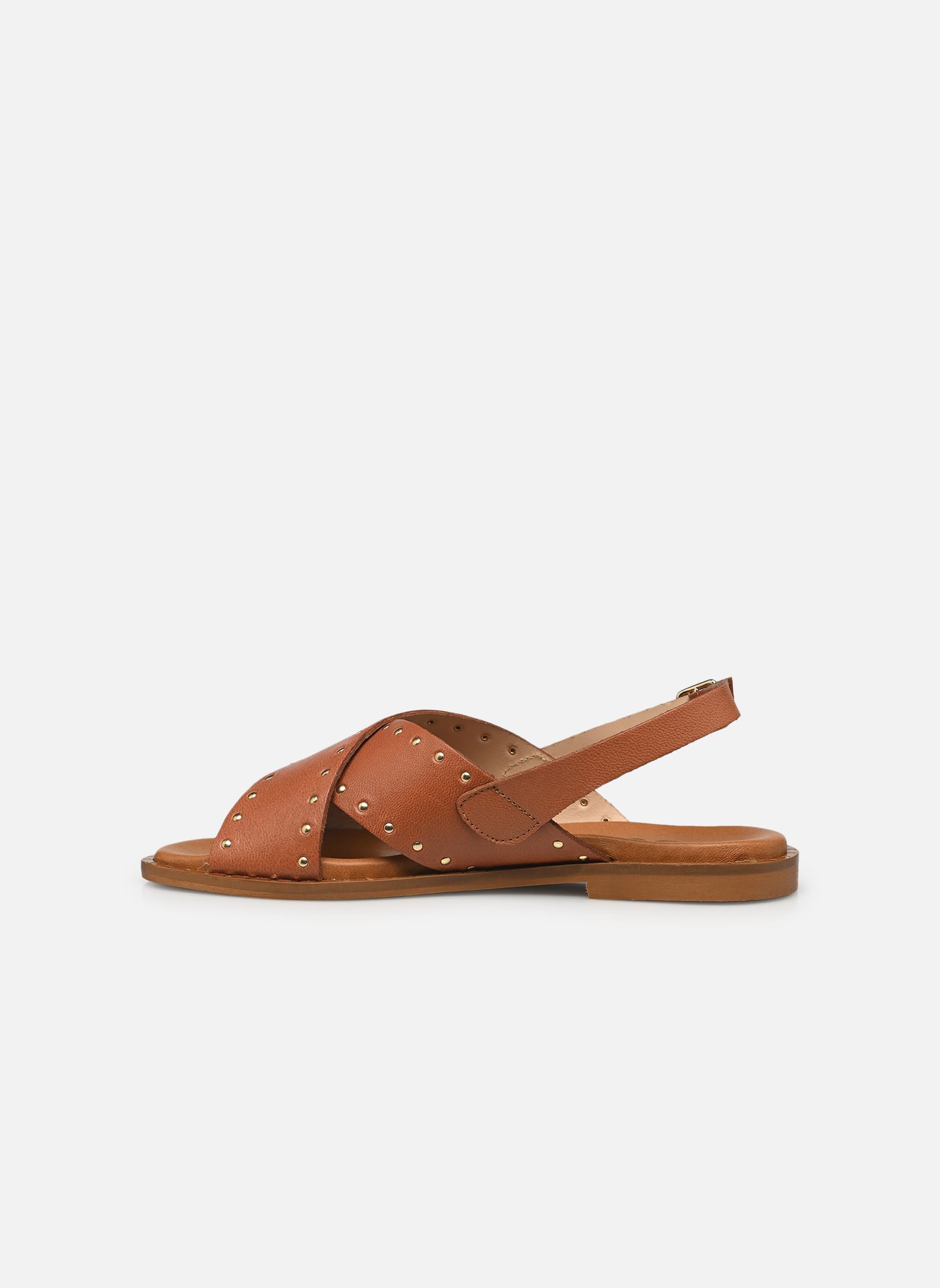 Platte sandalen GEORGIA dames bruin Bocage Platte sandalen GEORGIA dames bruin COGNAC