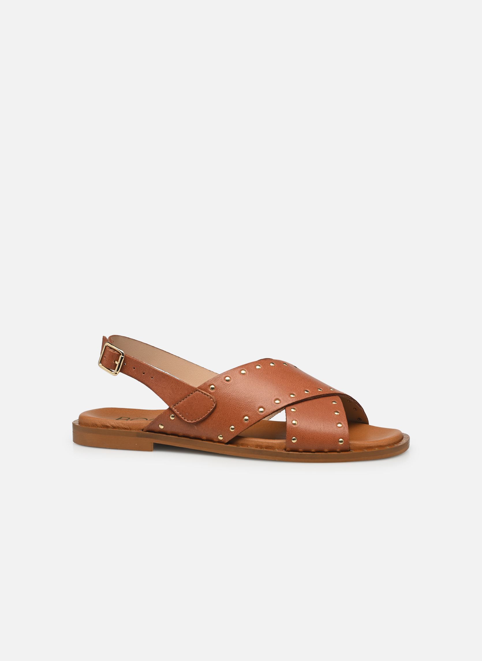 Platte sandalen GEORGIA dames bruin Bocage Platte sandalen GEORGIA dames bruin COGNAC