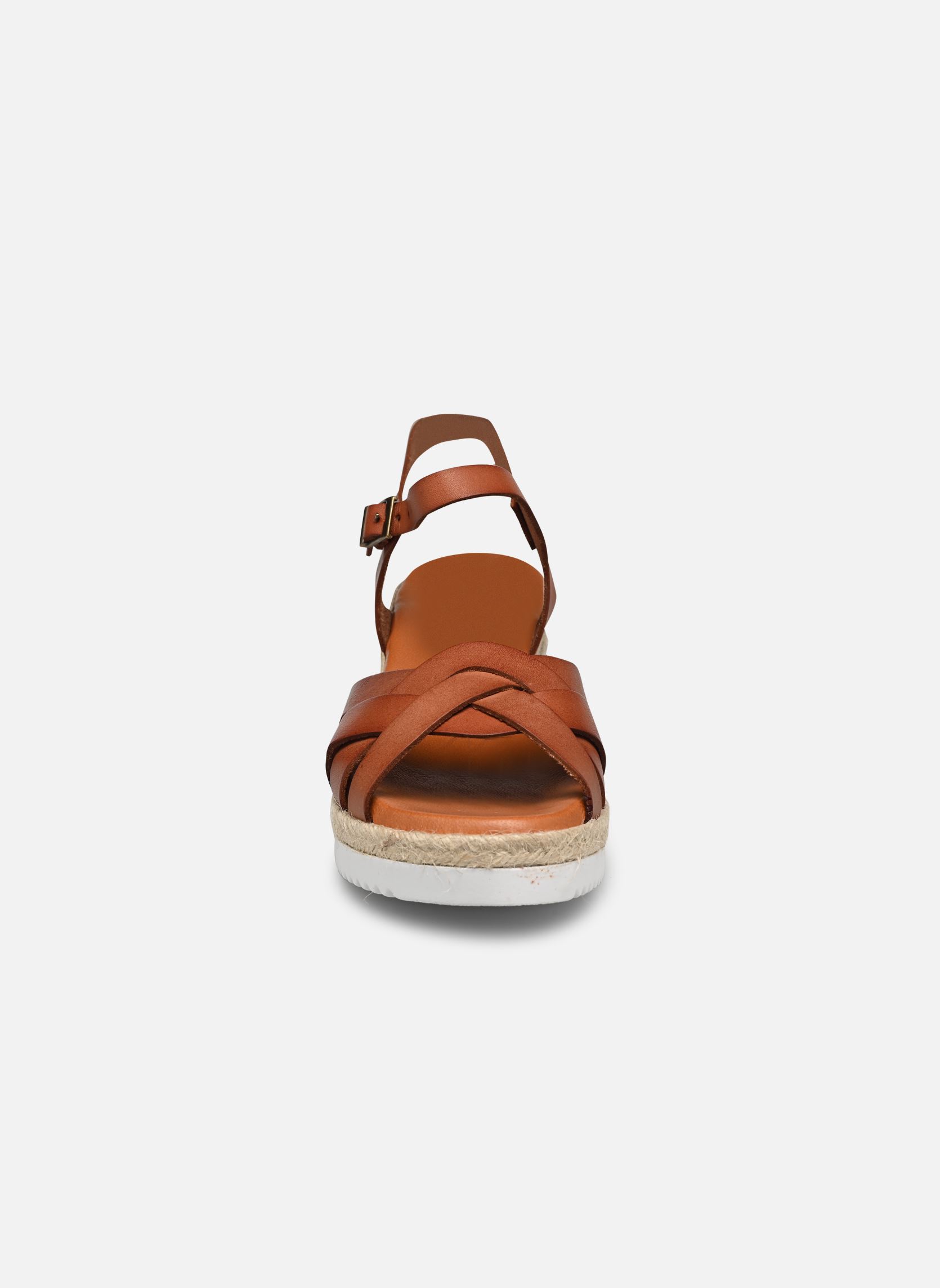 Sandalen met sleehak en plateau Tania dames bruin Eram Sandalen met sleehak en plateau Tania dames bruin Camel