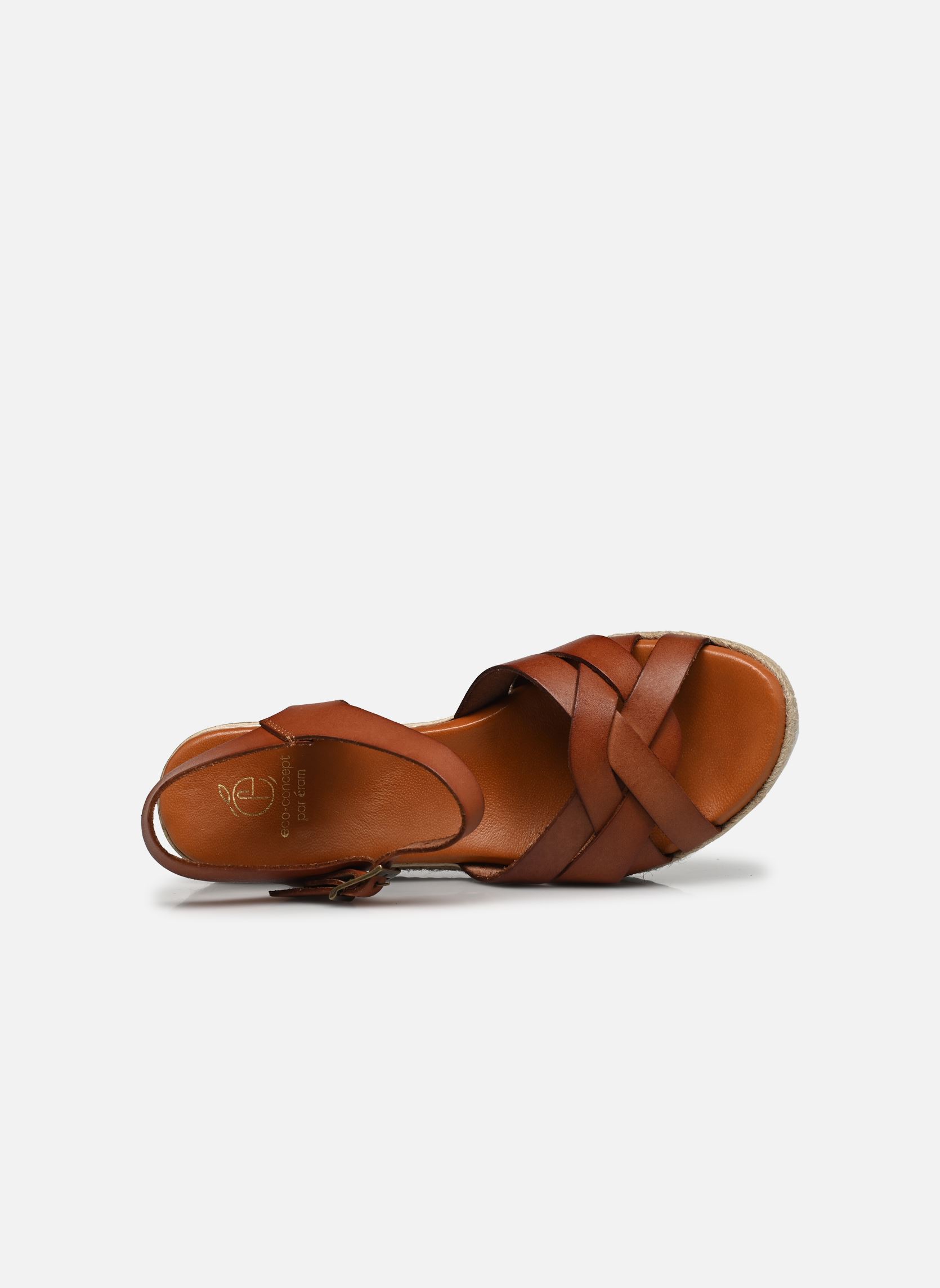 Sandalen met sleehak en plateau Tania dames bruin Eram Sandalen met sleehak en plateau Tania dames bruin Camel
