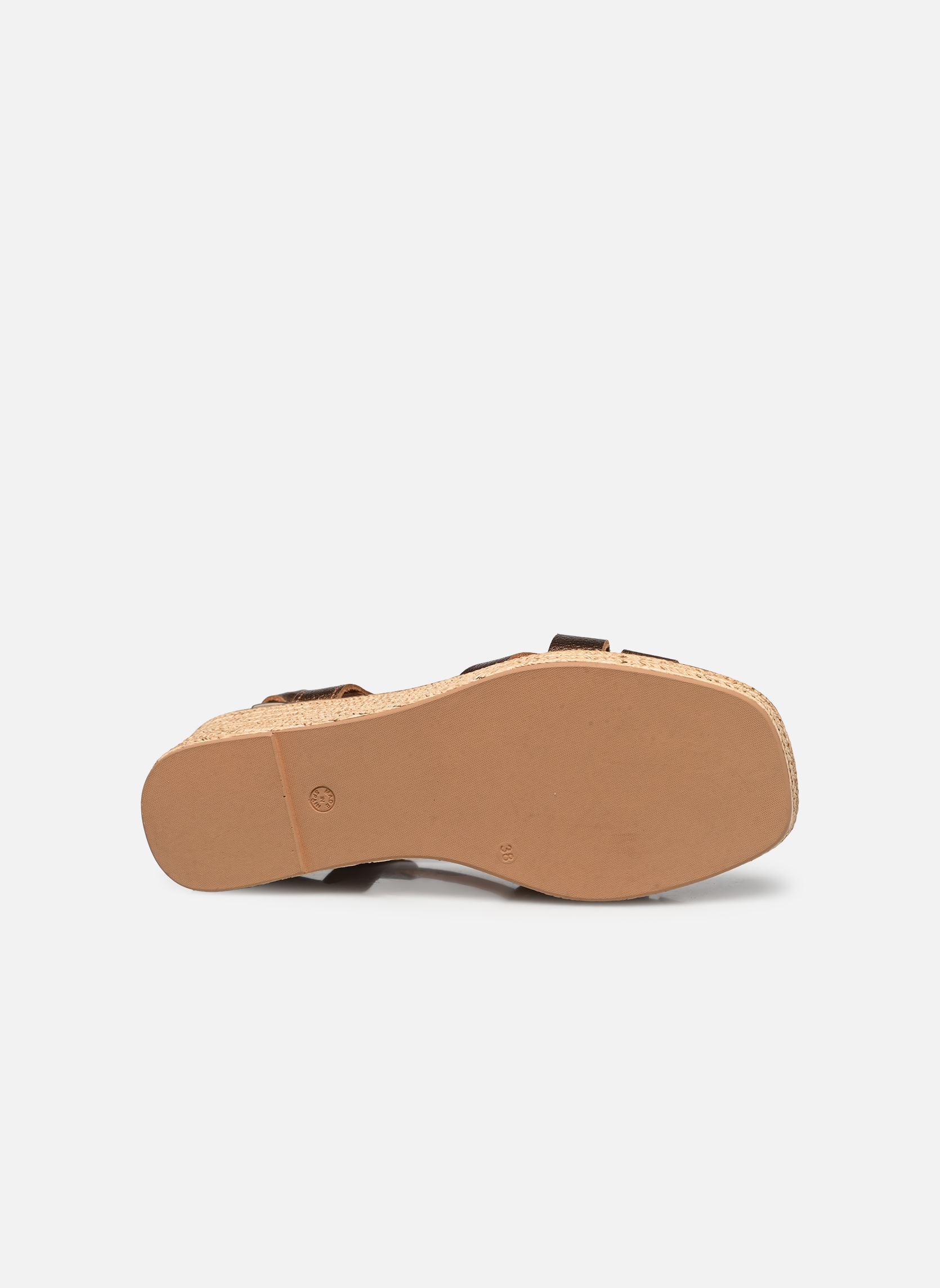 Sandalen met sleehak en plateau Tillie dames goud en brons Eram Sandalen met sleehak en plateau Tillie dames goud en brons Bronze