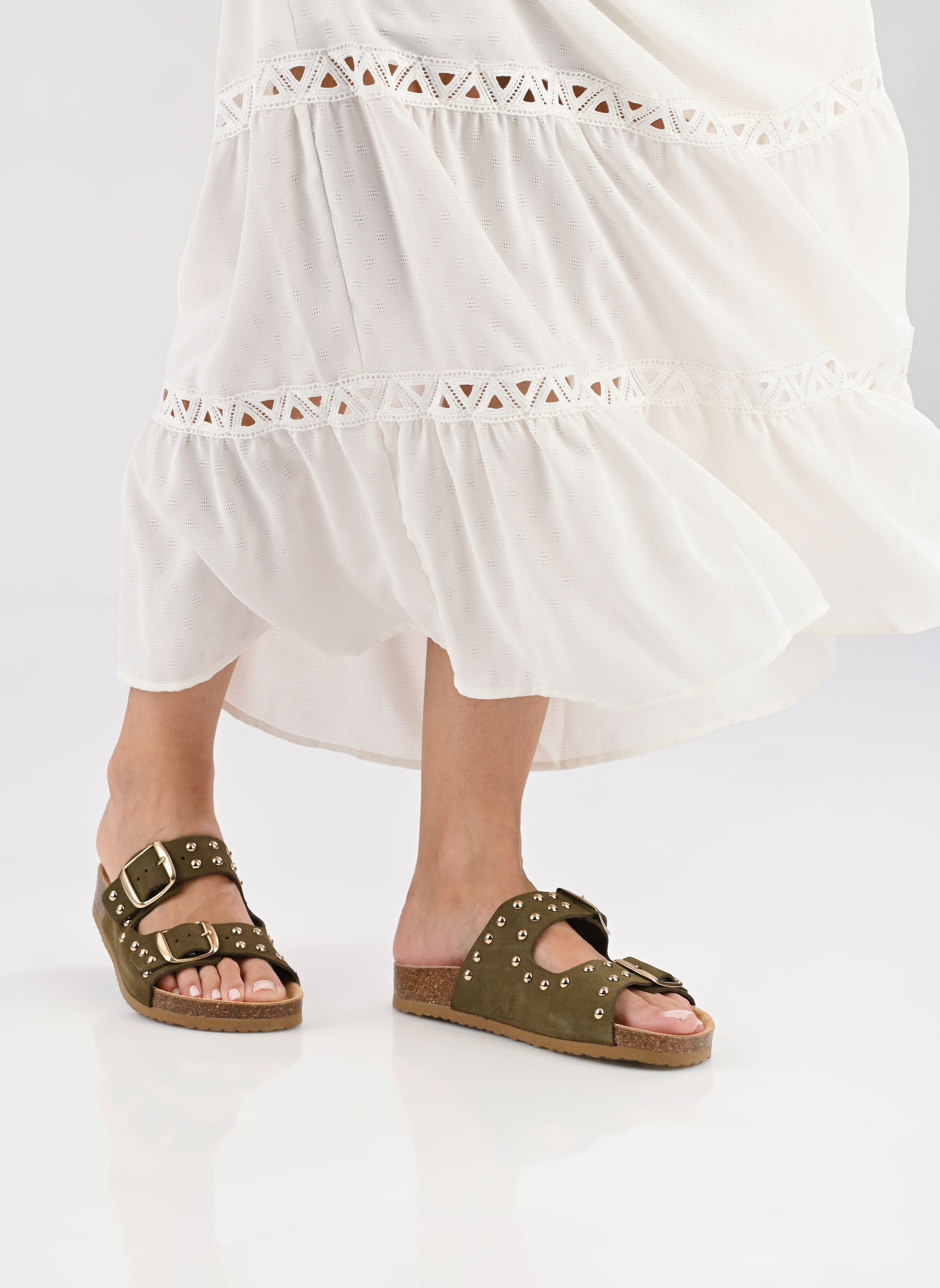 Mules et sabots Athia femme vert Texto Mules et sabots Athia femme vert Kaki