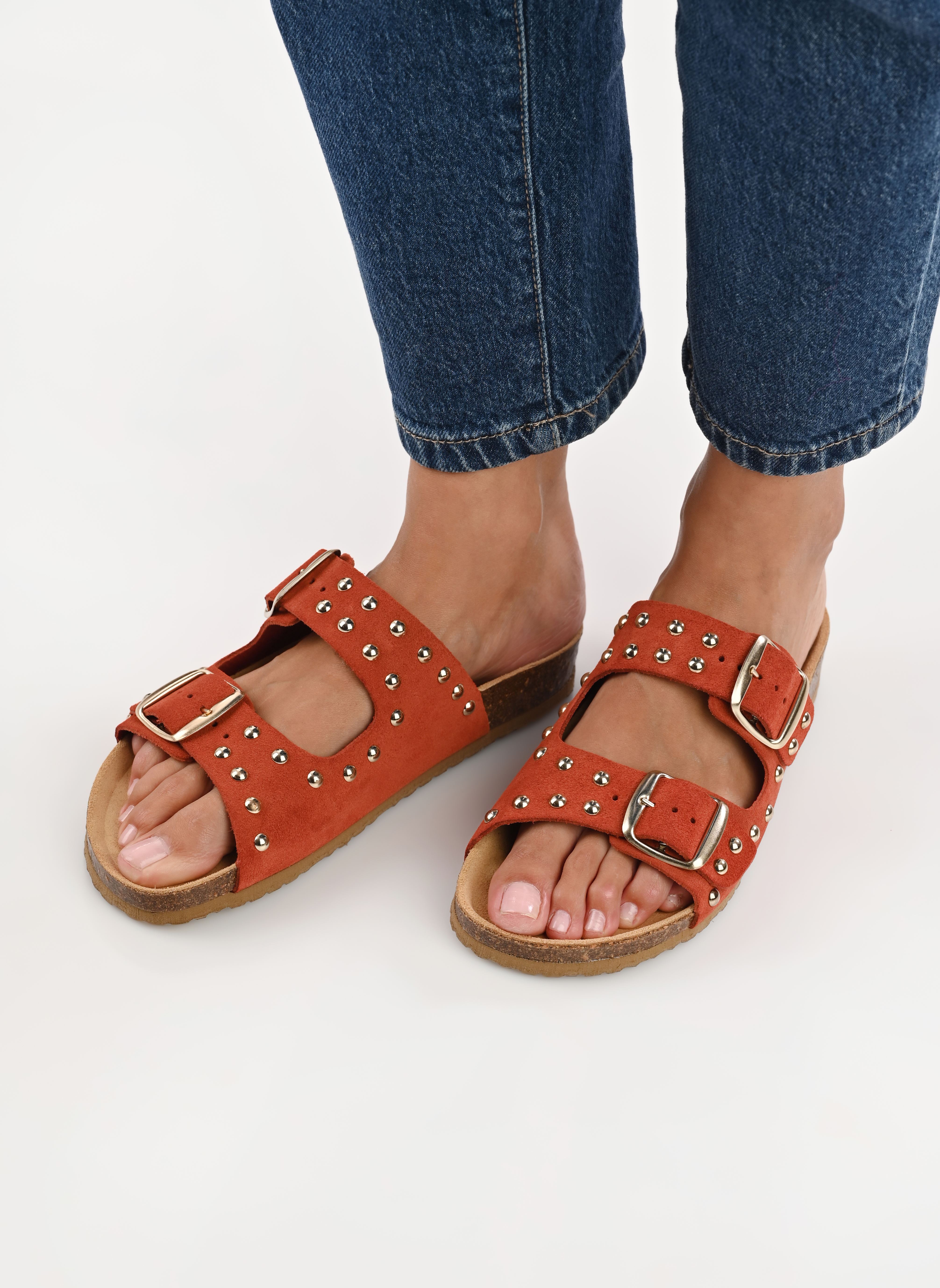 Mules et sabots Athia femme rouge Texto Mules et sabots Athia femme rouge Terracotta