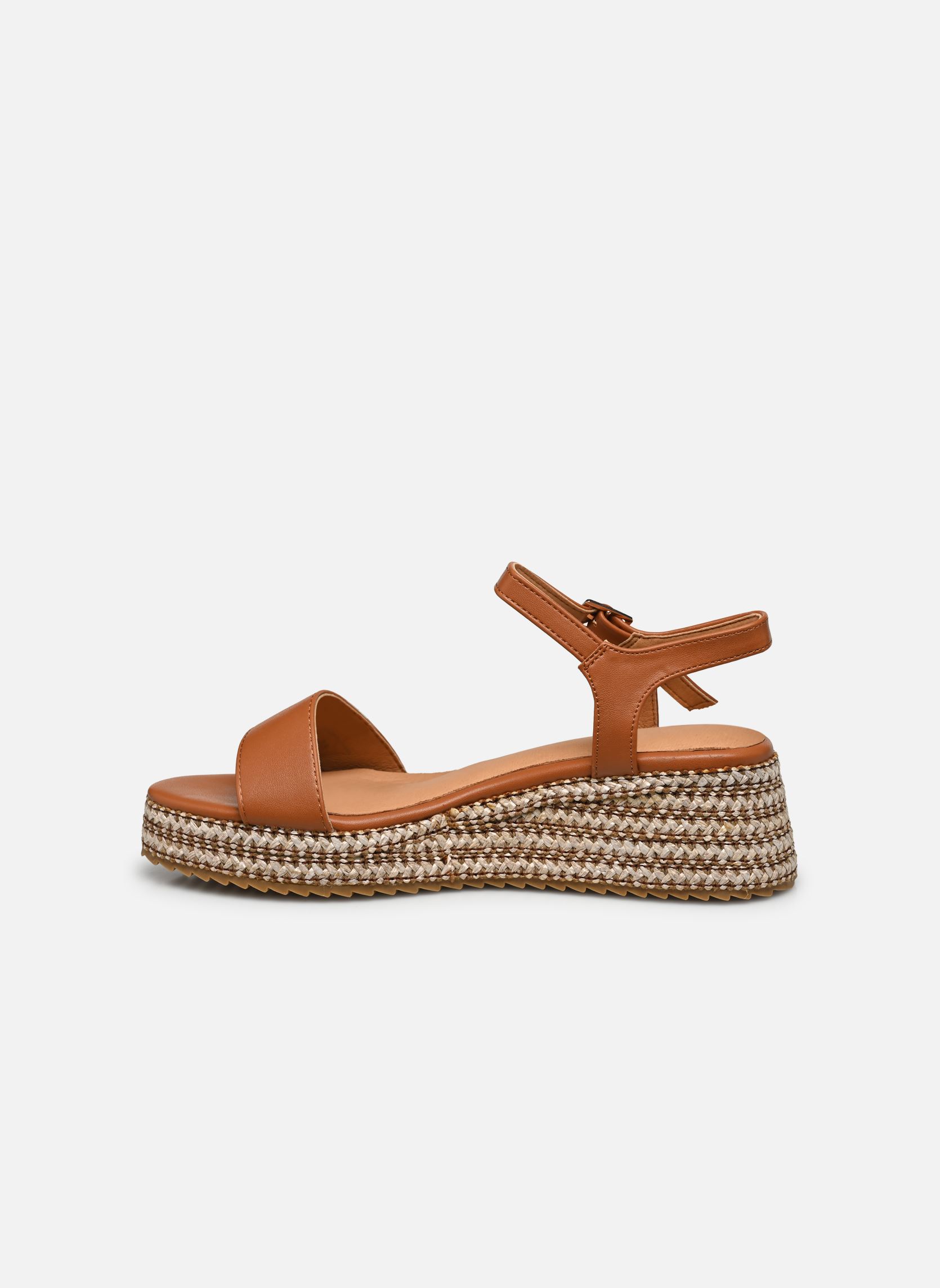 Sandales compensées et plateformes Tana femme marron Texto Sandales compensées et plateformes Tana femme marron Cognac