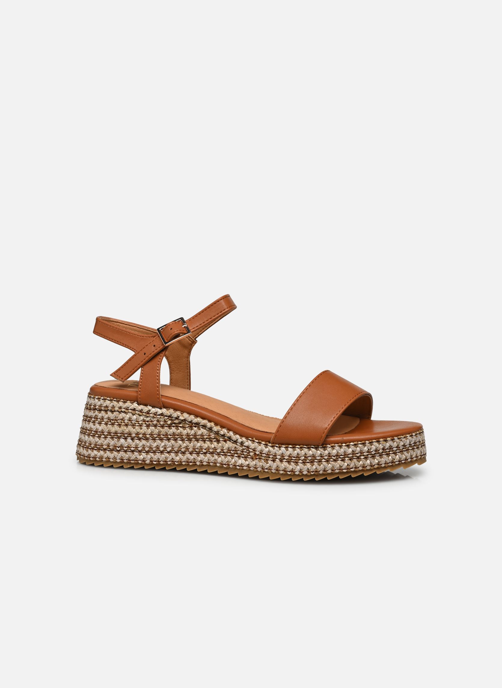 Sandales compensées et plateformes Tana femme marron Texto Sandales compensées et plateformes Tana femme marron Cognac