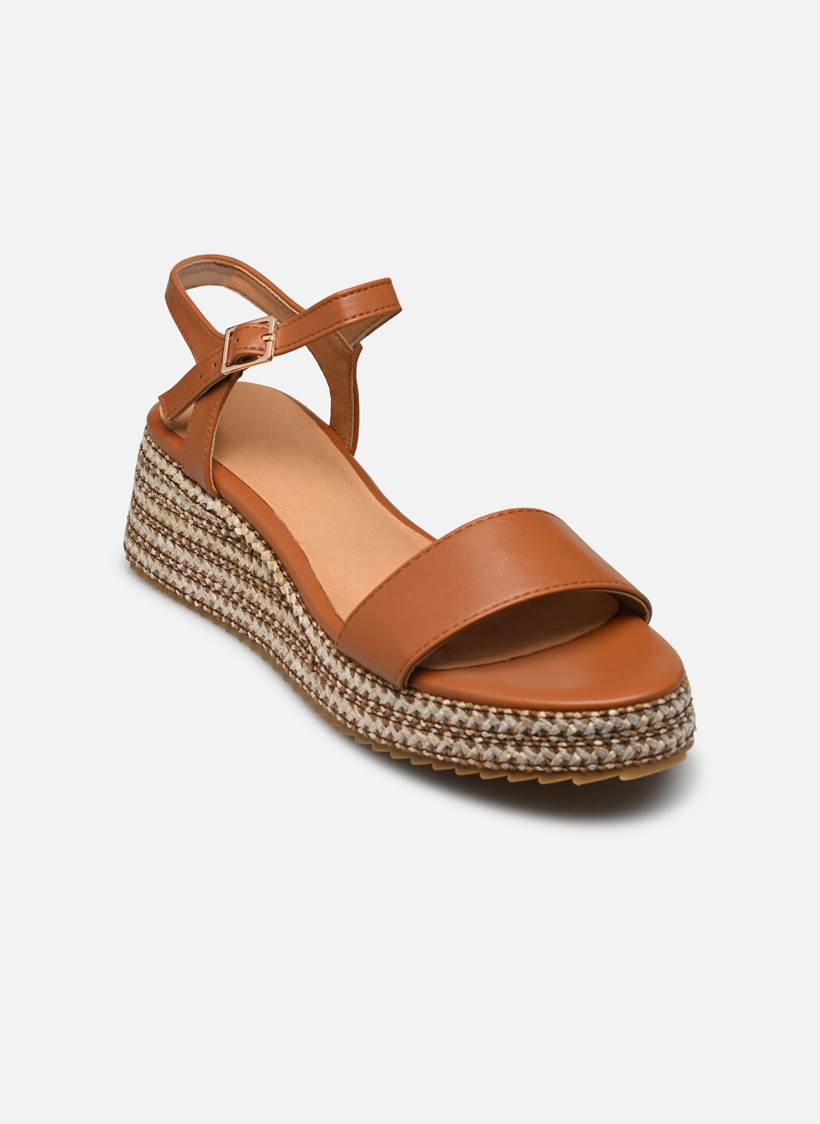 Sandales compensées et plateformes Tana femme marron Texto Sandales compensées et plateformes Tana femme marron Cognac