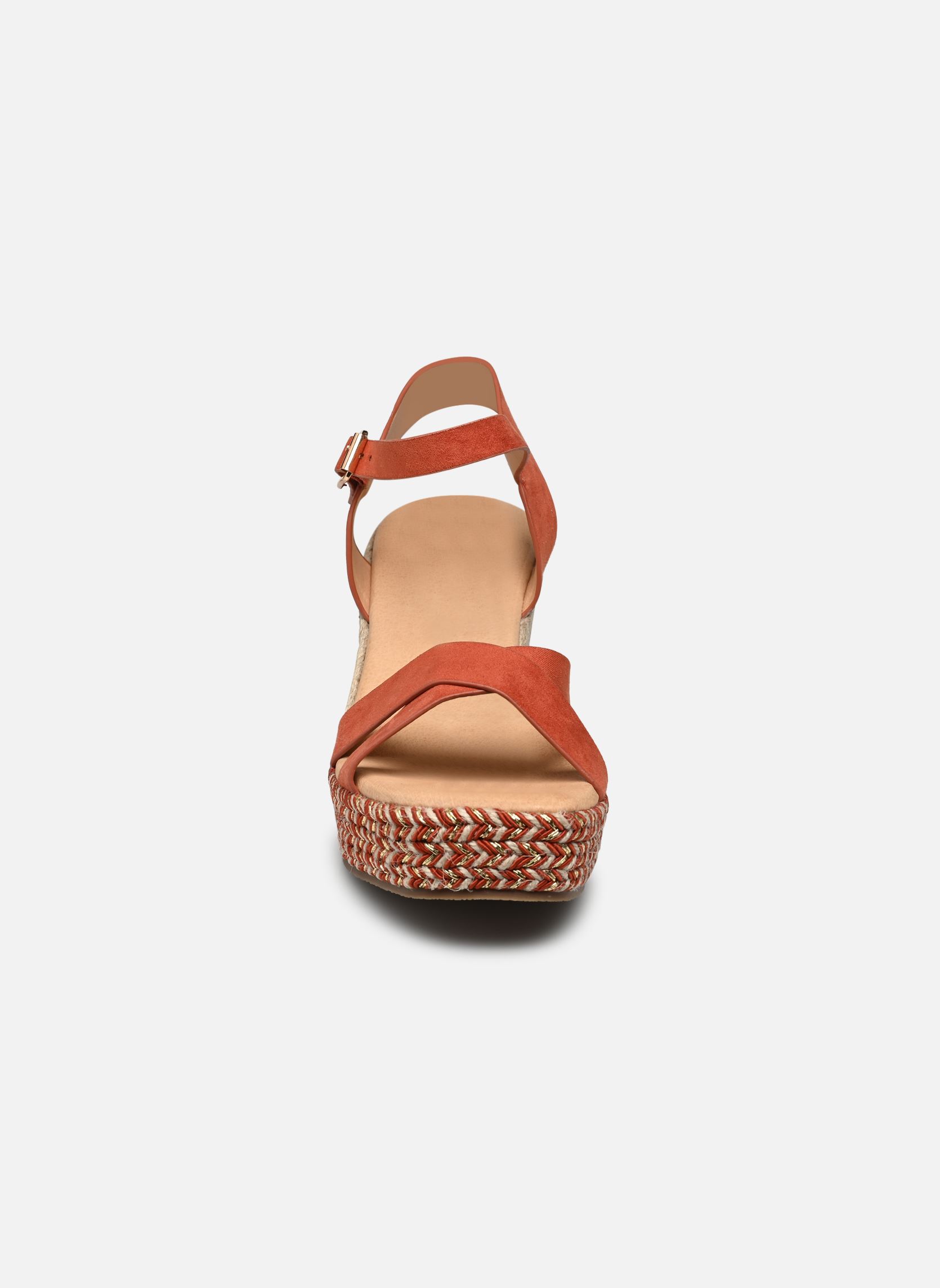 Sandali con zeppa e plateau Thiphaine donna arancione Texto Sandali con zeppa e plateau Thiphaine donna arancione Orange