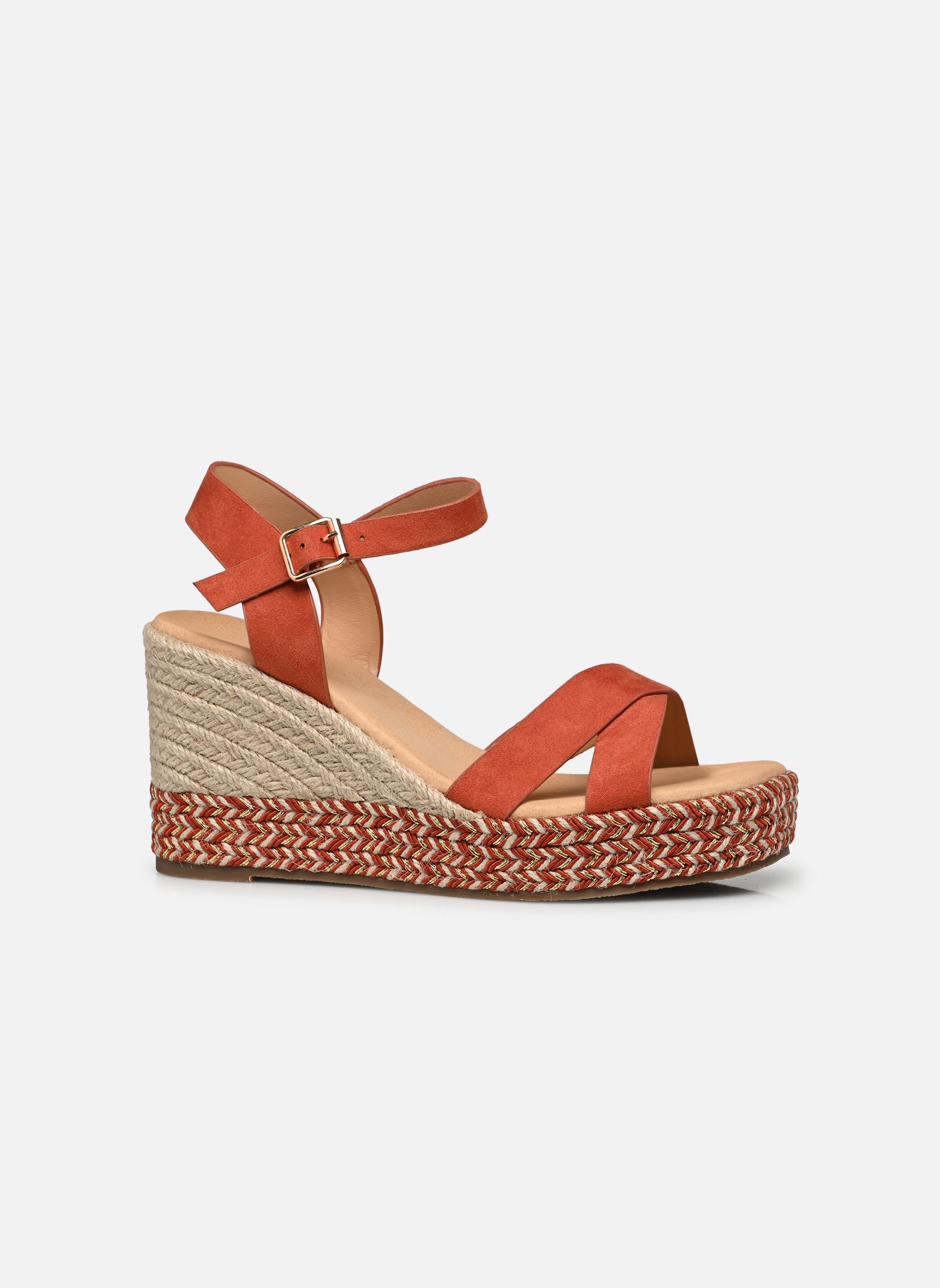 Sandali con zeppa e plateau Thiphaine donna arancione Texto Sandali con zeppa e plateau Thiphaine donna arancione Orange