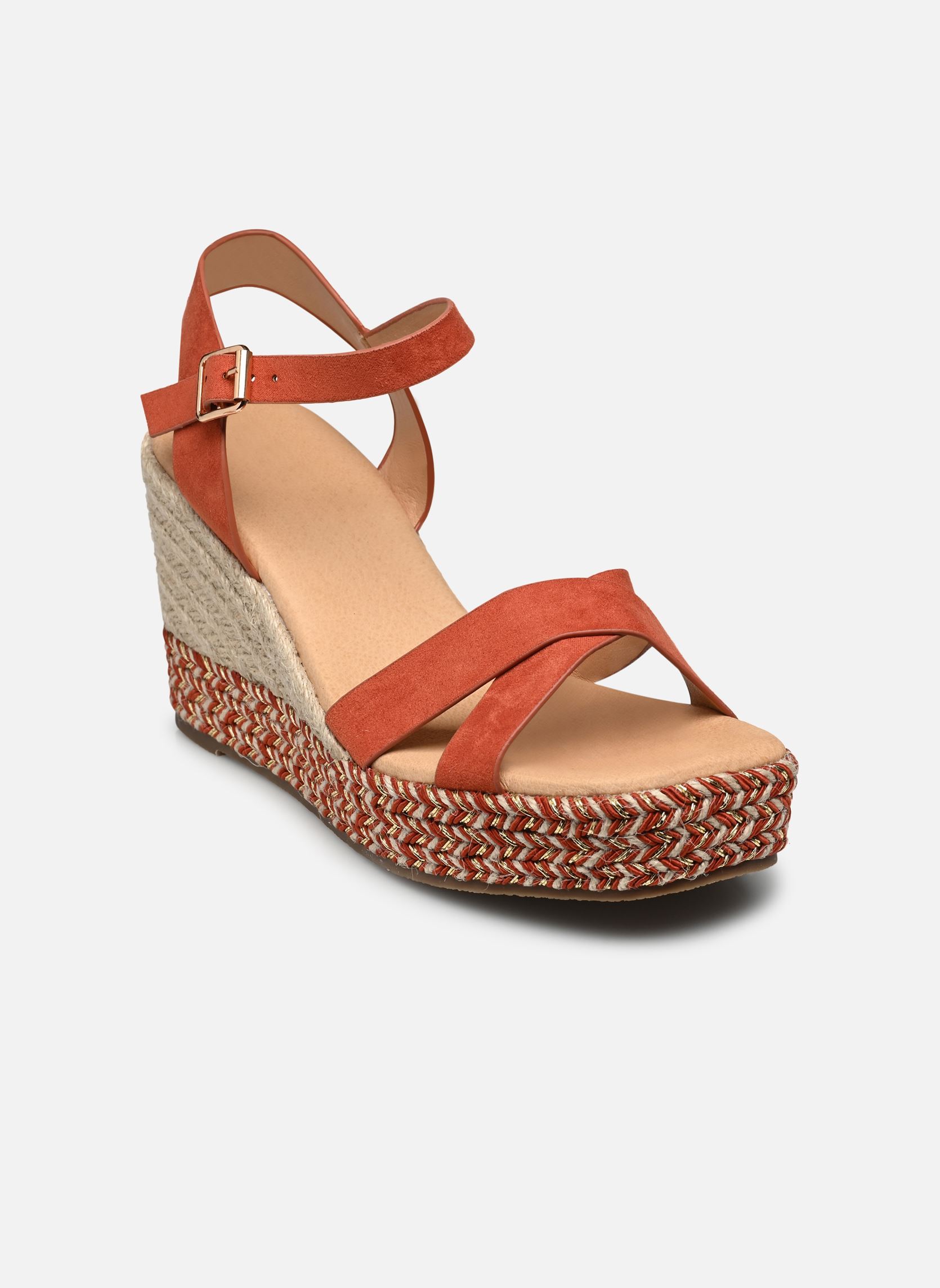 Sandali con zeppa e plateau Thiphaine donna arancione Texto Sandali con zeppa e plateau Thiphaine donna arancione Orange