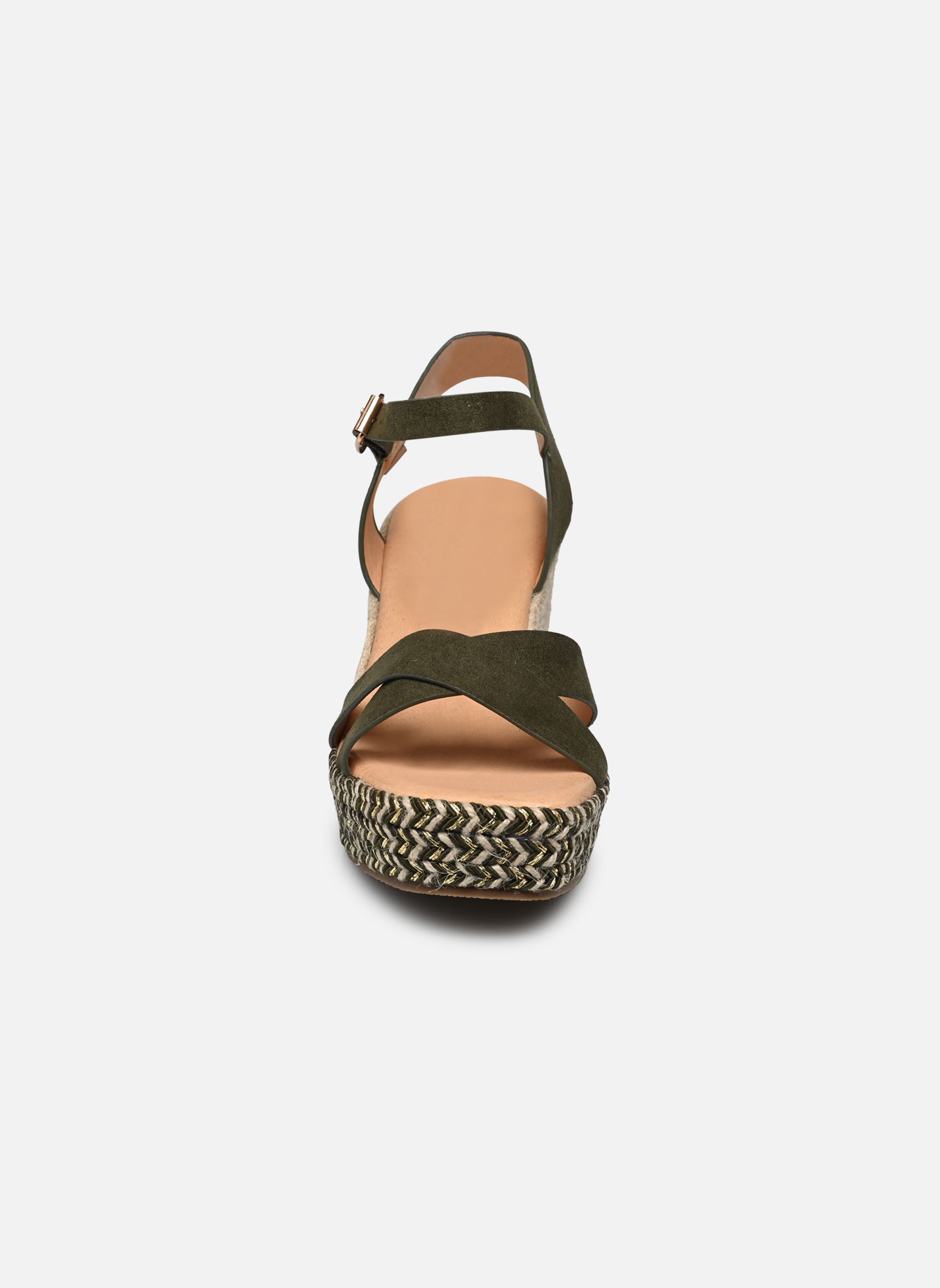 Sandales compensées et plateformes Thiphaine femme vert Texto Sandales compensées et plateformes Thiphaine femme vert Kaki