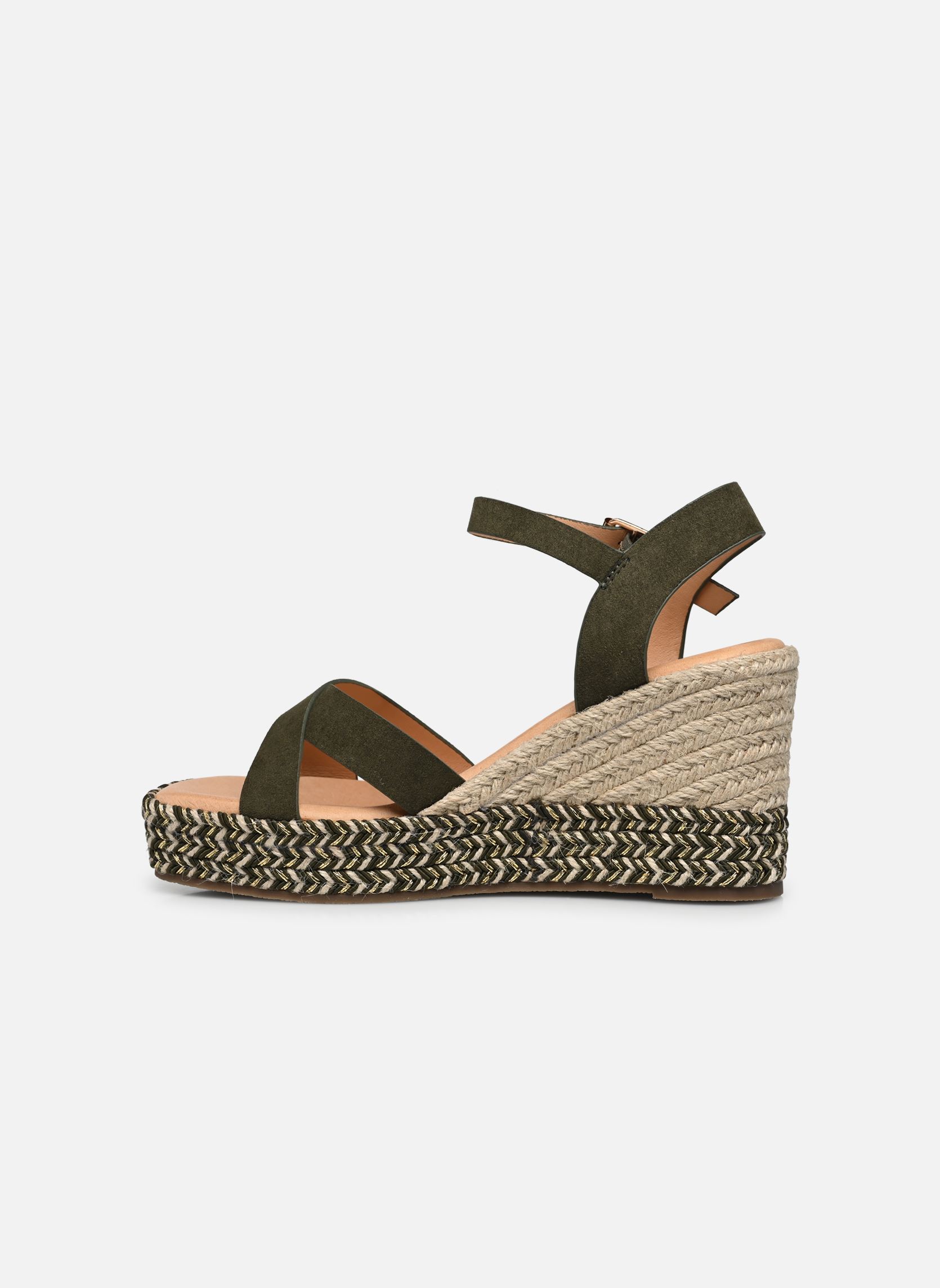 Sandales compensées et plateformes Thiphaine femme vert Texto Sandales compensées et plateformes Thiphaine femme vert Kaki