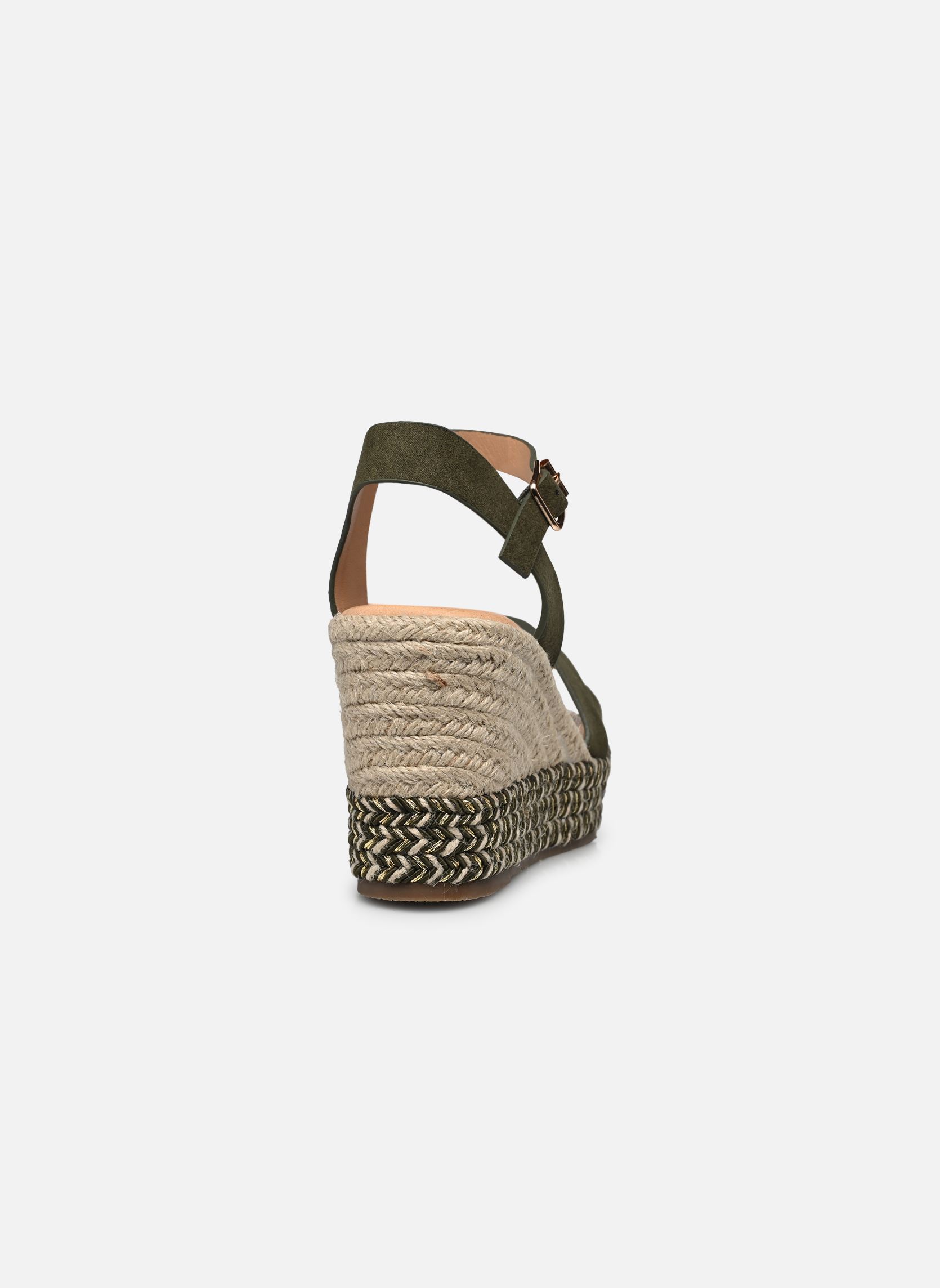 Sandales compensées et plateformes Thiphaine femme vert Texto Sandales compensées et plateformes Thiphaine femme vert Kaki