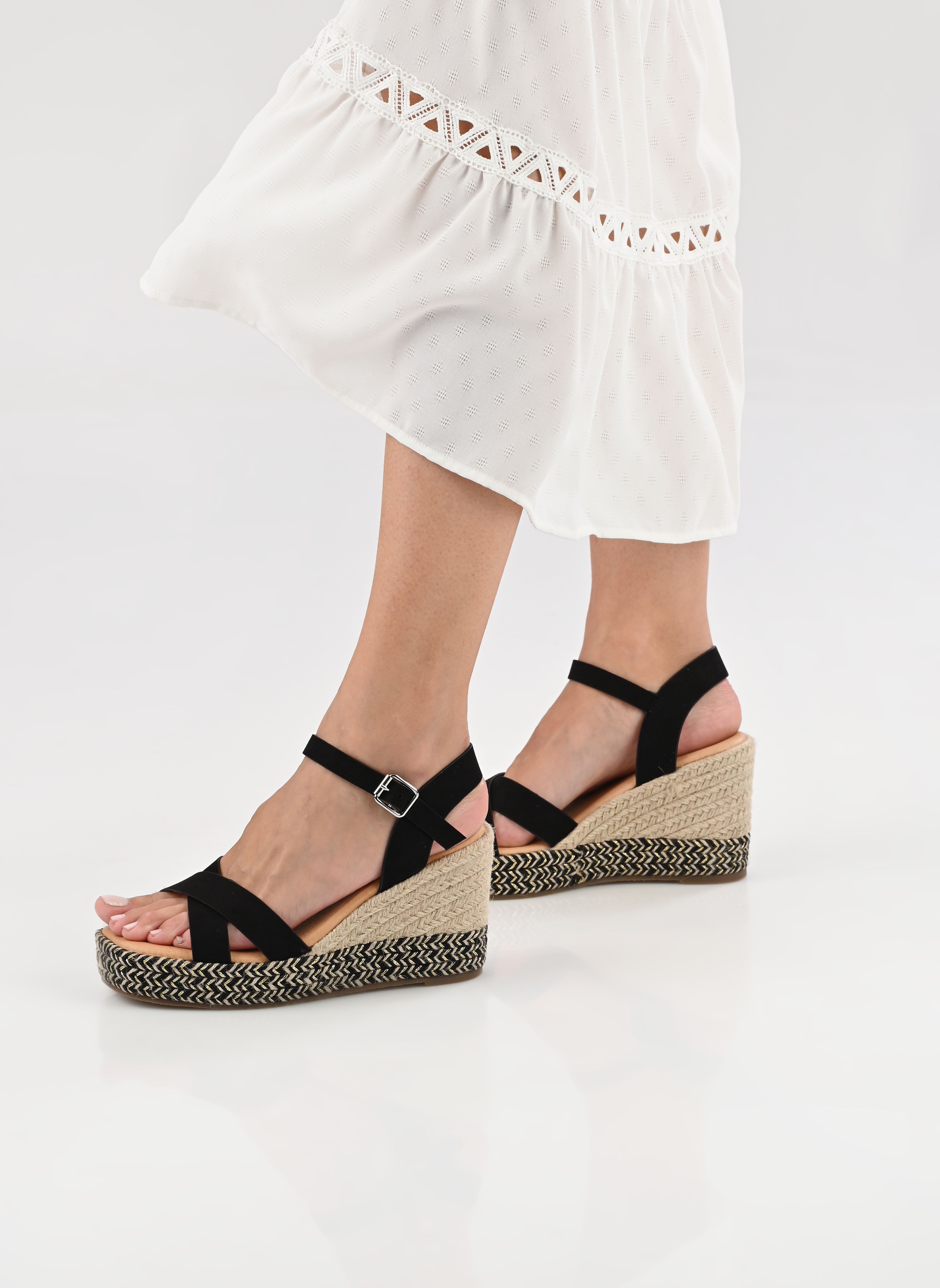 Sandales compensées et plateformes Thiphaine femme noir Texto Sandales compensées et plateformes Thiphaine femme noir Noir