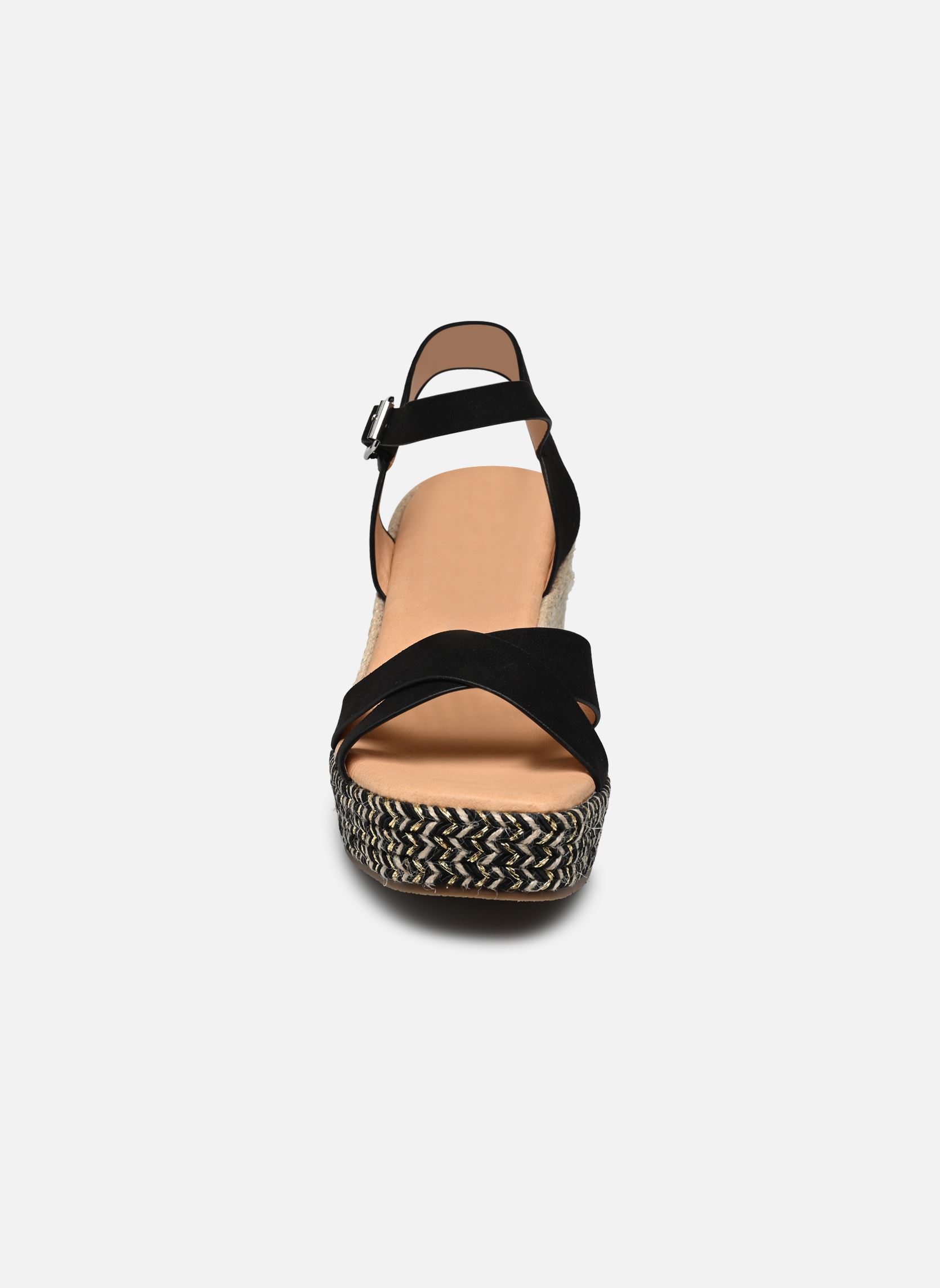 Sandales compensées et plateformes Thiphaine femme noir Texto Sandales compensées et plateformes Thiphaine femme noir Noir