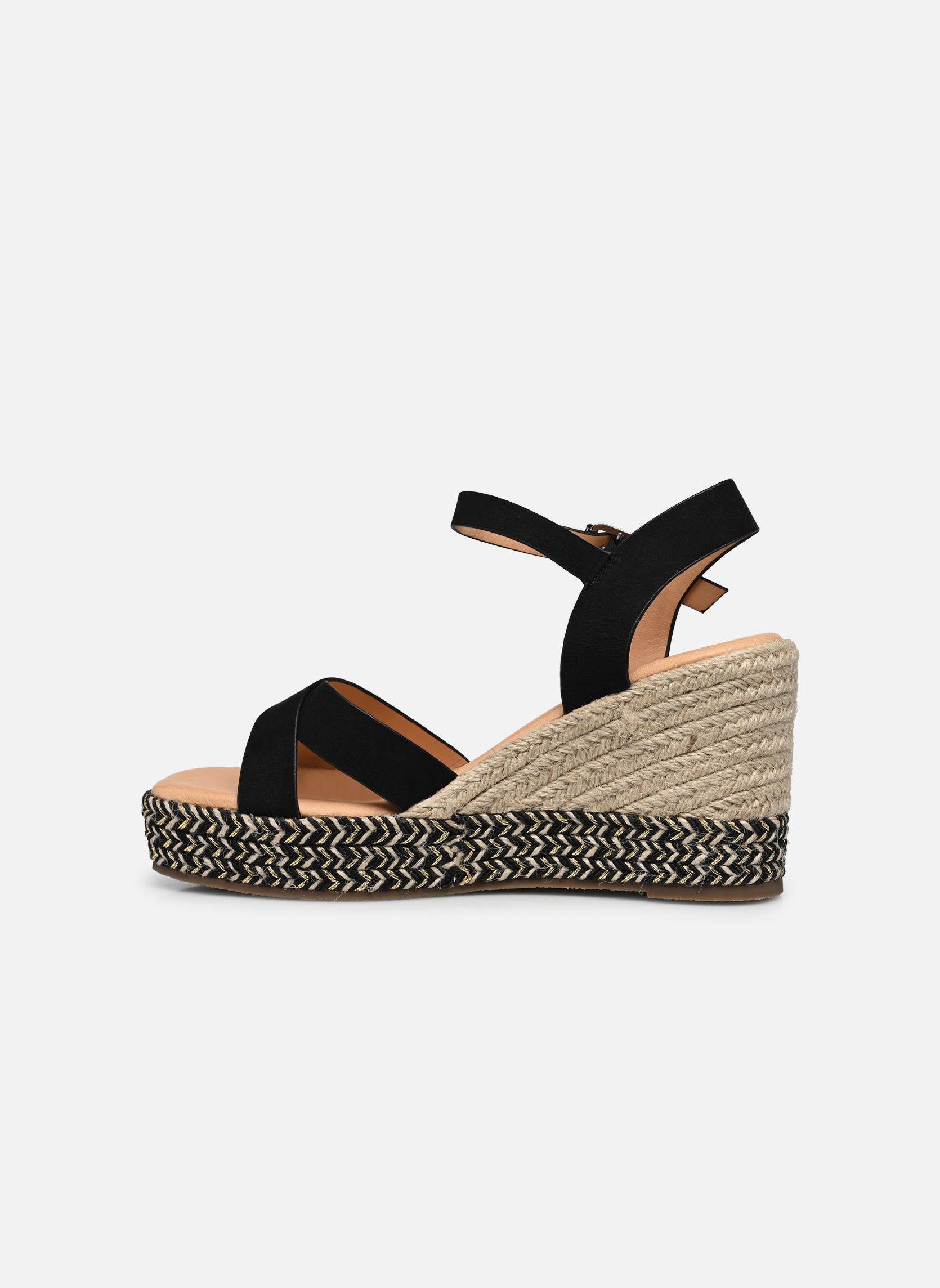 Sandales compensées et plateformes Thiphaine femme noir Texto Sandales compensées et plateformes Thiphaine femme noir Noir