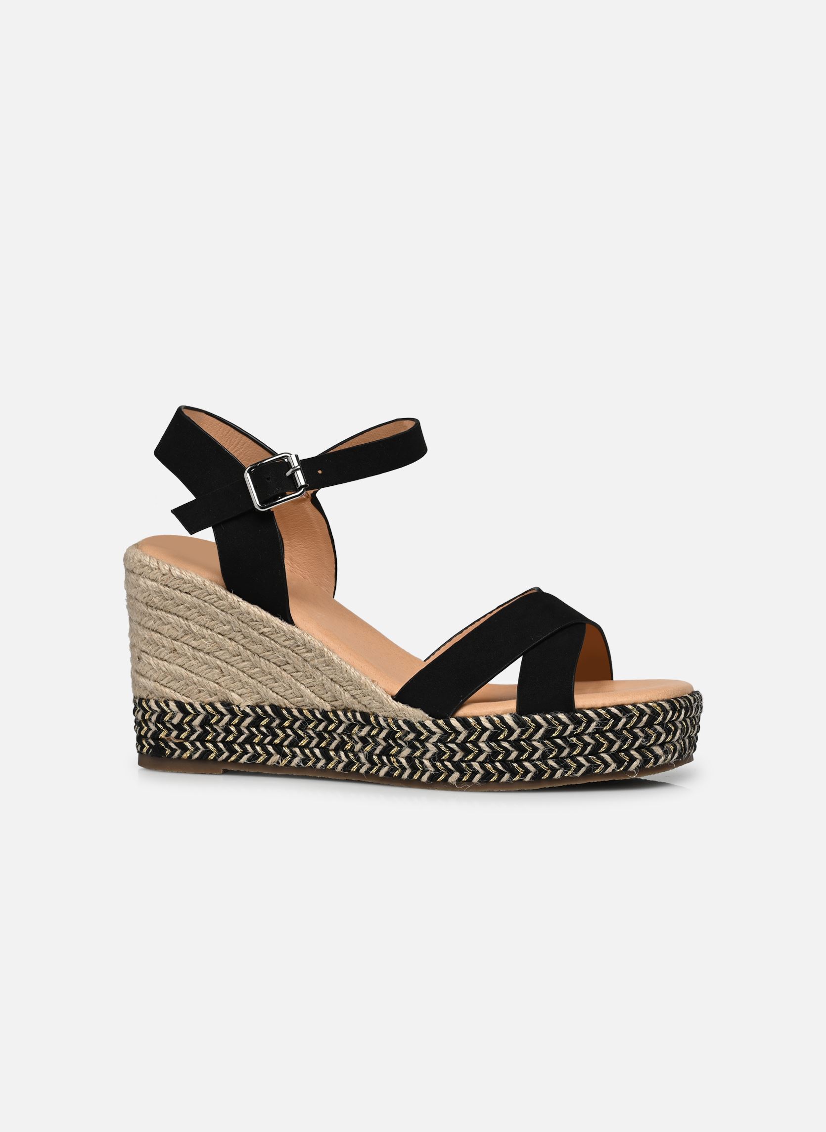 Sandales compensées et plateformes Thiphaine femme noir Texto Sandales compensées et plateformes Thiphaine femme noir Noir