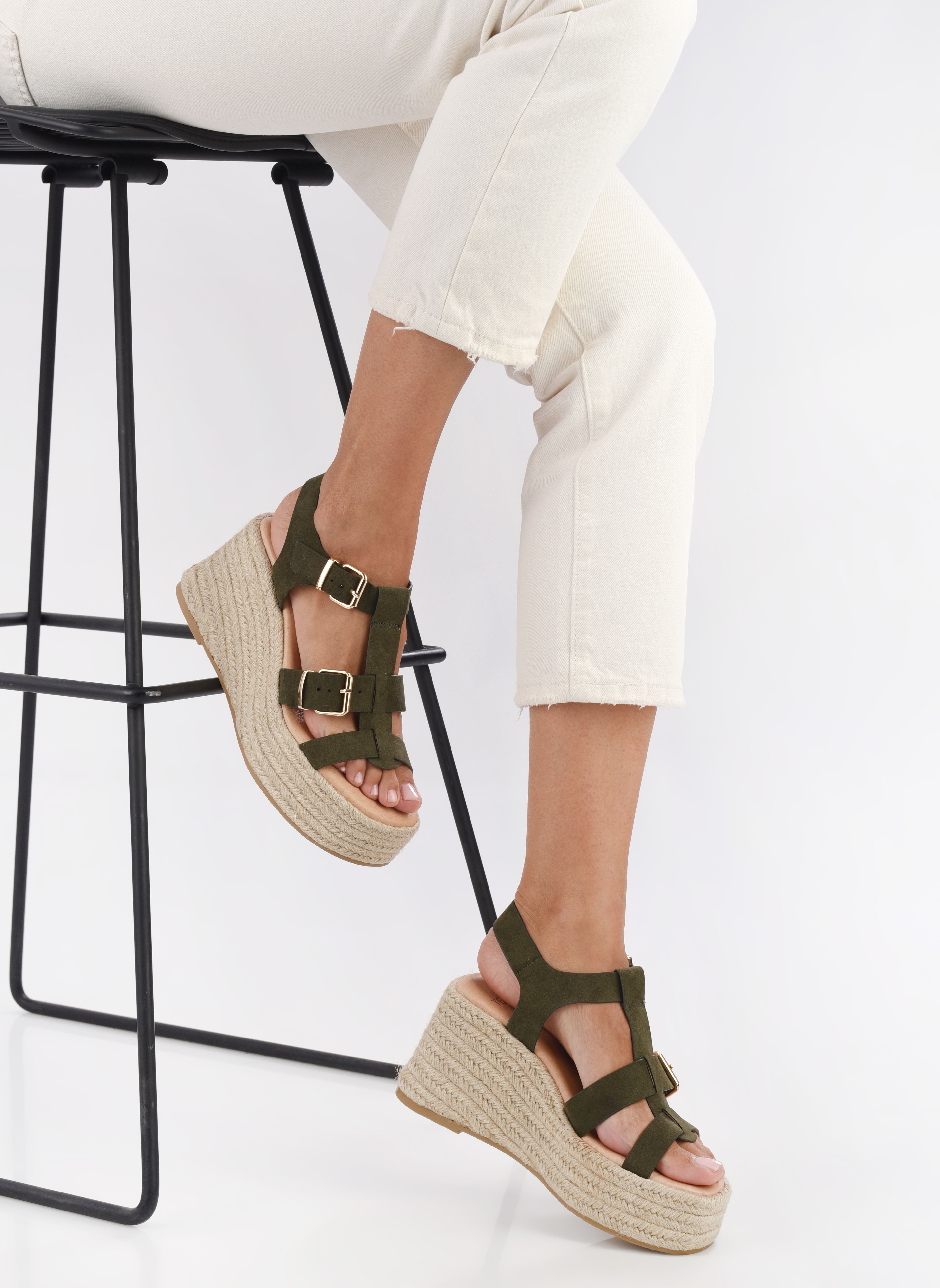 Keil- und Plateausandalen Tara damen grün Texto Keil- und Plateausandalen Tara damen grün Kaki