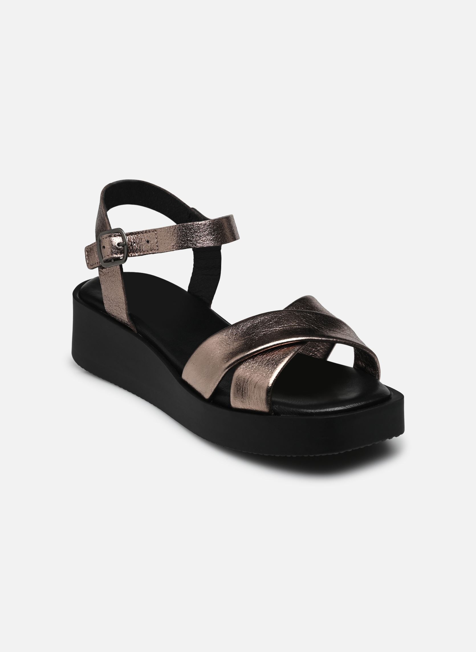 Sandalias y plataformas de cuña Nerys mujer oro y bronce Texto Sandalias y plataformas de cuña Nerys mujer oro y bronce Bronze