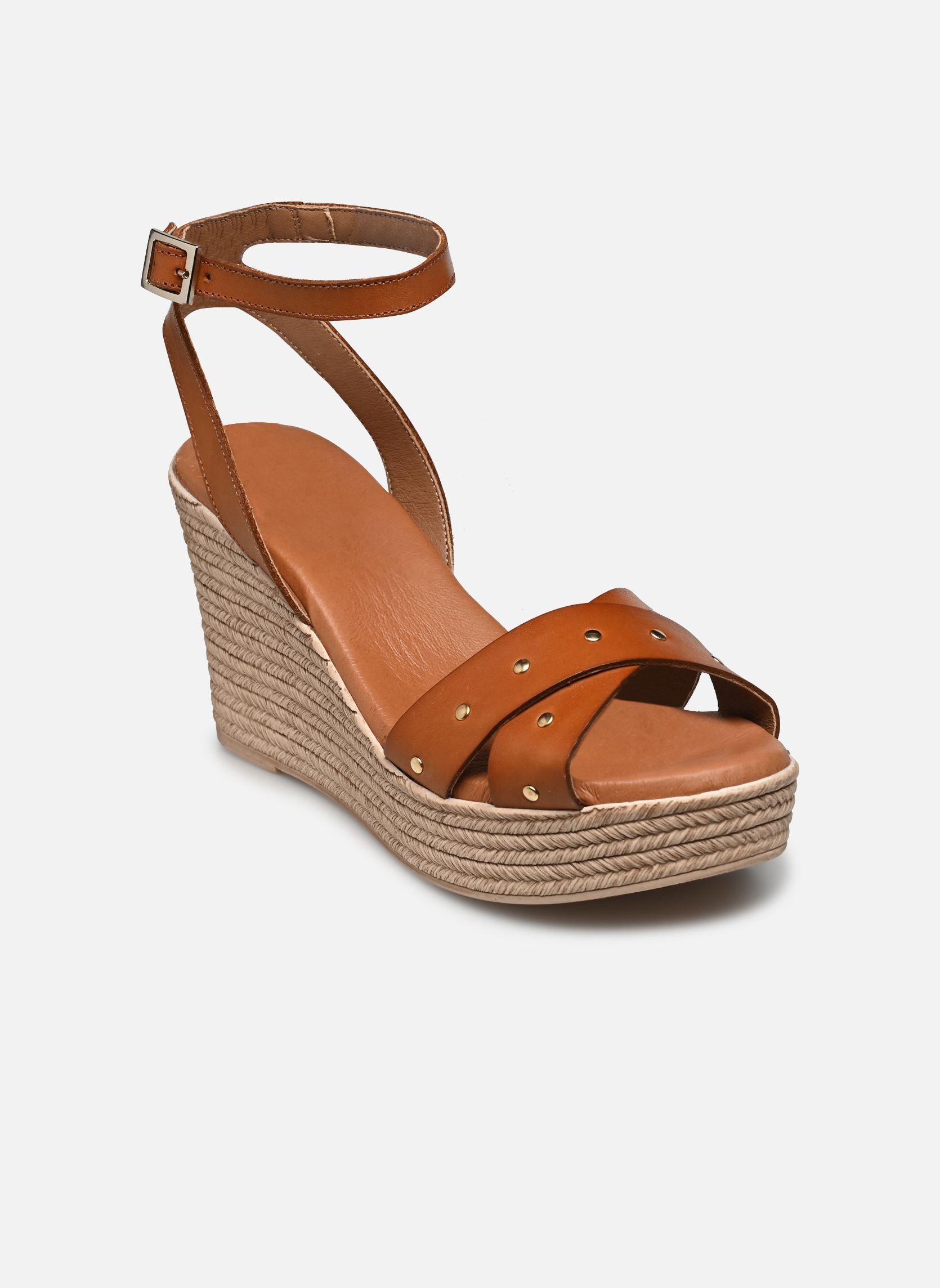 Sandali con zeppa e plateau Talie donna marrone Texto Sandali con zeppa e plateau Talie donna marrone Camel
