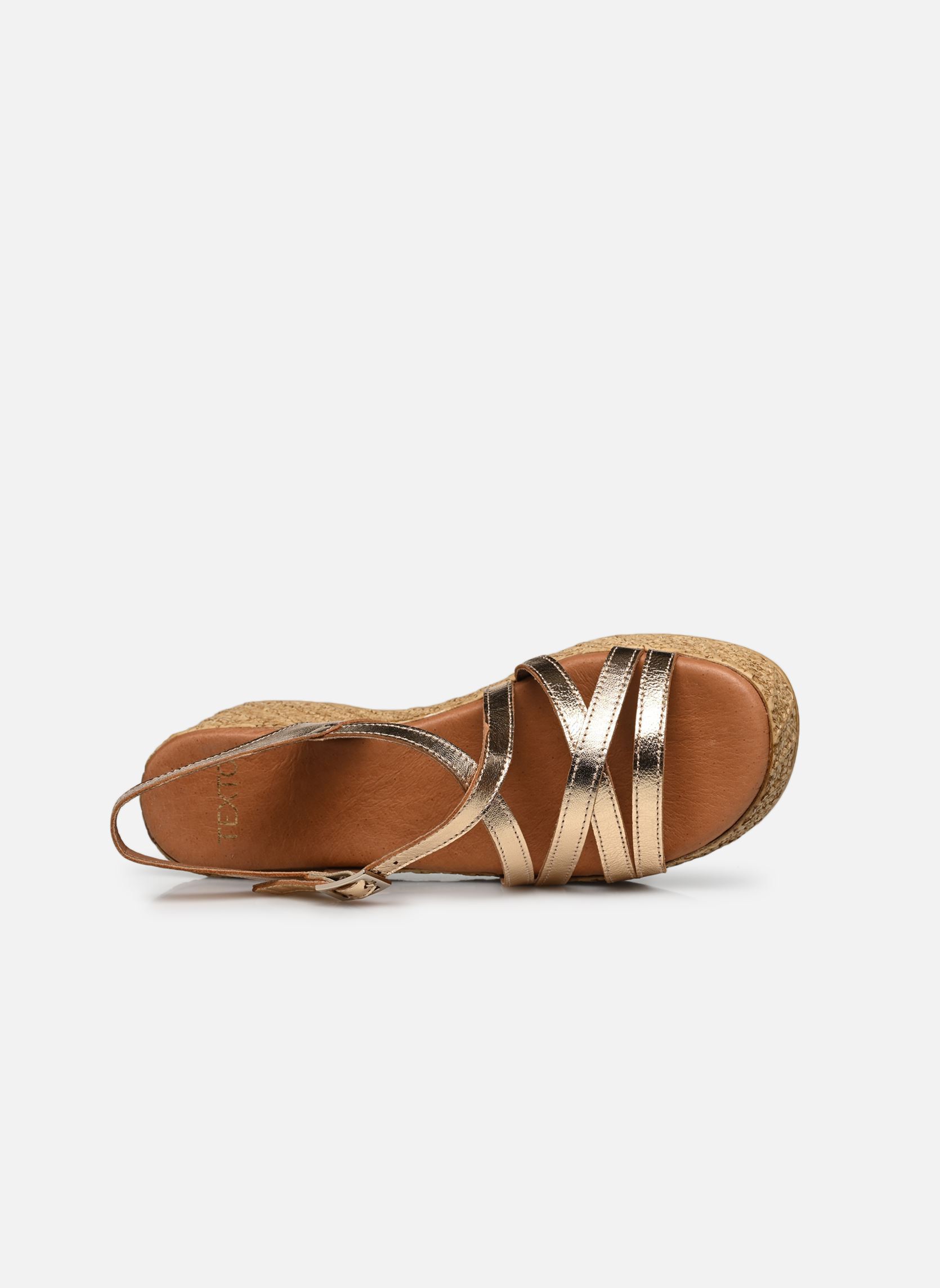 Keil- und Plateausandalen Tamani damen gold und bronze Texto Keil- und Plateausandalen Tamani damen gold und bronze OR