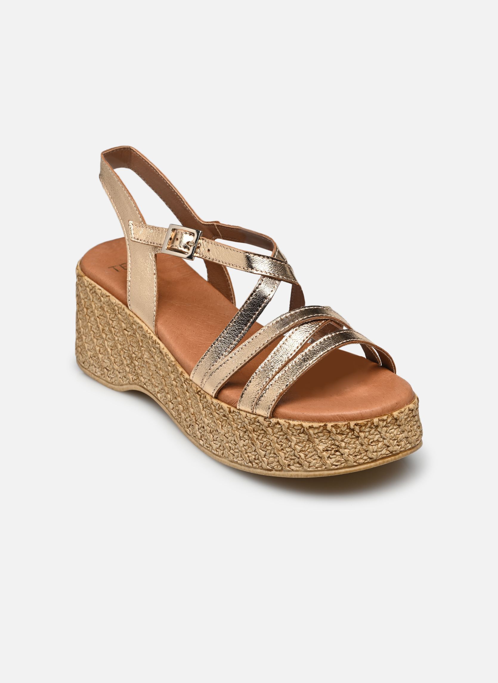 Keil- und Plateausandalen Tamani damen gold und bronze Texto Keil- und Plateausandalen Tamani damen gold und bronze OR