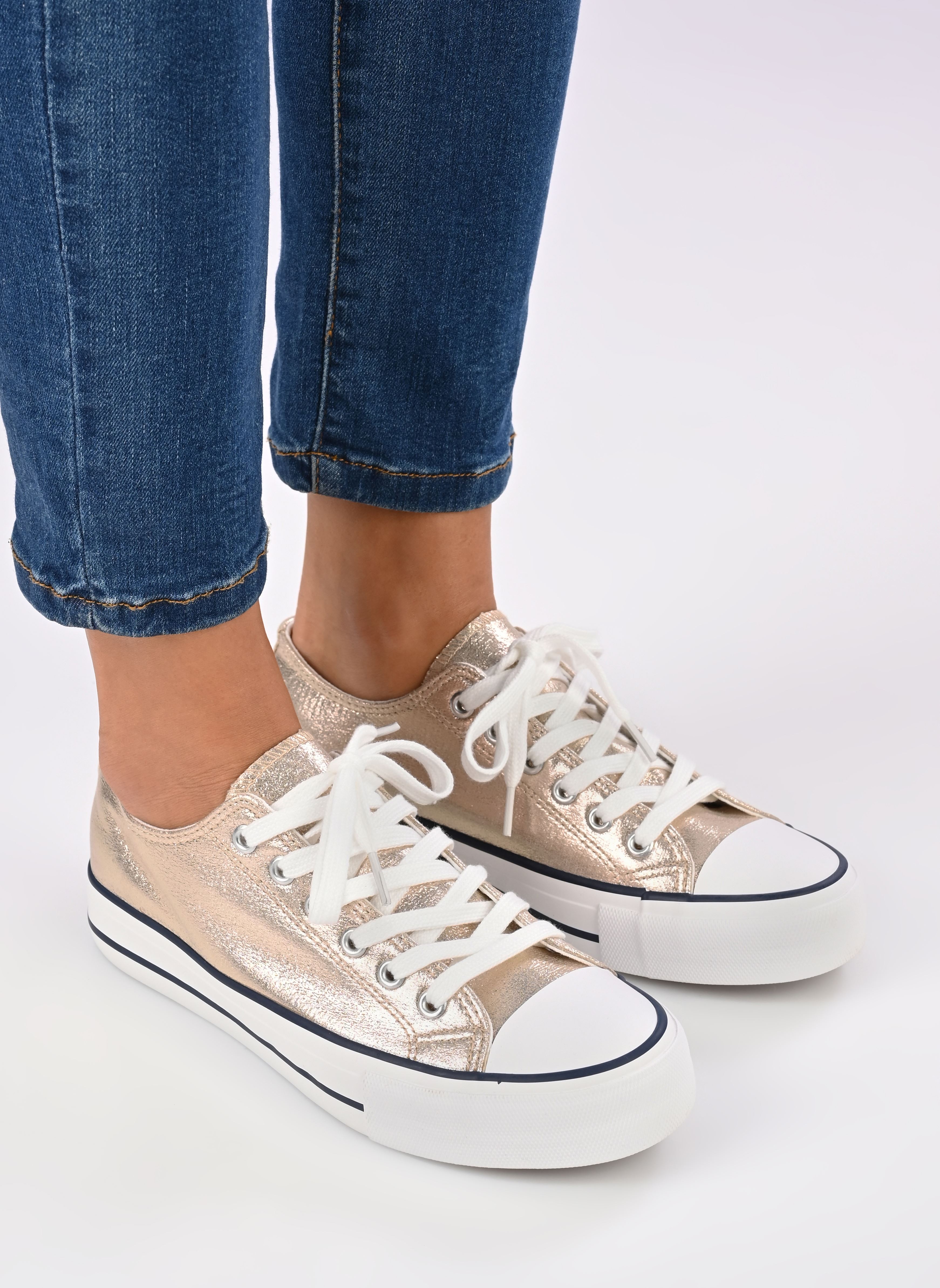 Print sneakers Baskets GOLDA dames goud en brons MADE BY Print sneakers Baskets GOLDA dames goud en brons DORÉ