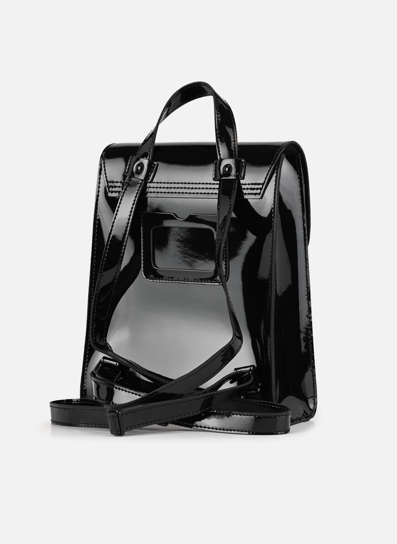Rugtassen Mini Leather Backpack zwart Dr. Martens Rugtassen Mini Leather Backpack zwart BLACK PATENT LAMPER