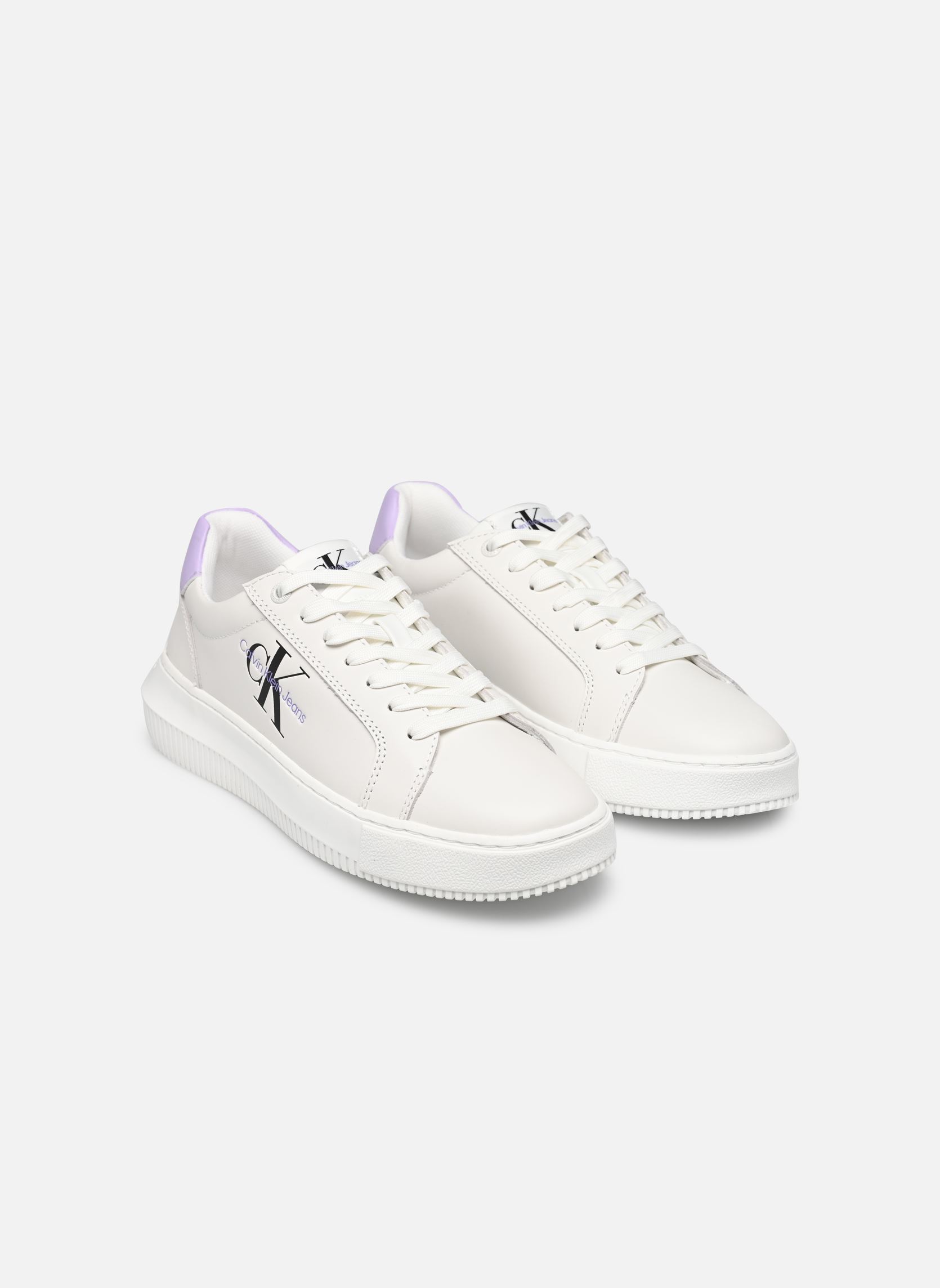Sneaker Chunky Cupsole Mono LTH damen weiß Calvin Klein Sneaker Chunky Cupsole Mono LTH damen weiß BRIGHT WHITE/PASTEL LILAC