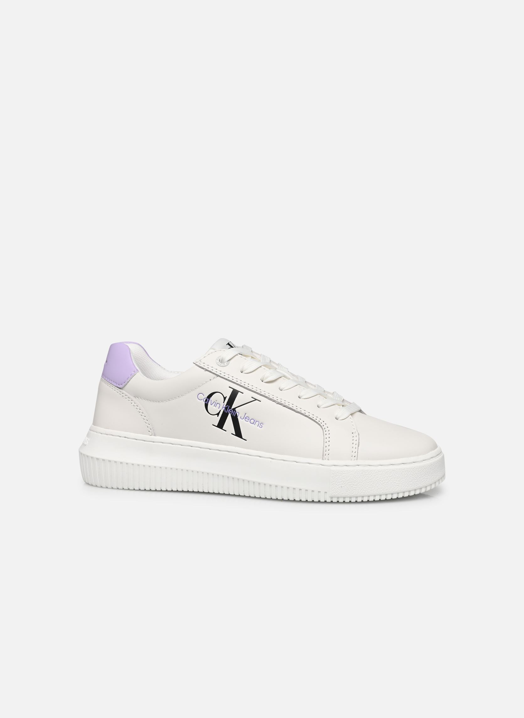 Sneaker Chunky Cupsole Mono LTH damen weiß Calvin Klein Sneaker Chunky Cupsole Mono LTH damen weiß BRIGHT WHITE/PASTEL LILAC