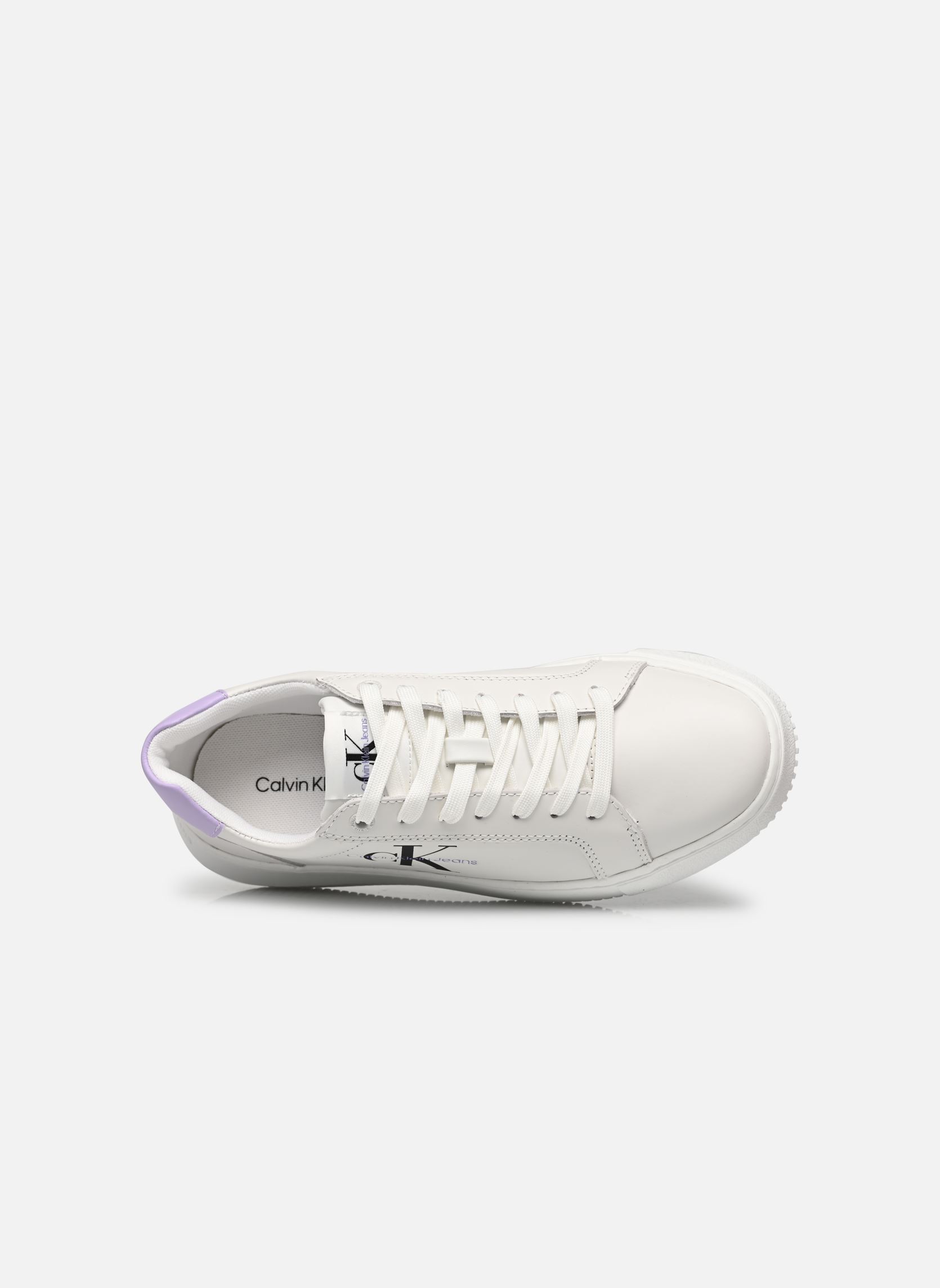 Sneaker Chunky Cupsole Mono LTH damen weiß Calvin Klein Sneaker Chunky Cupsole Mono LTH damen weiß BRIGHT WHITE/PASTEL LILAC