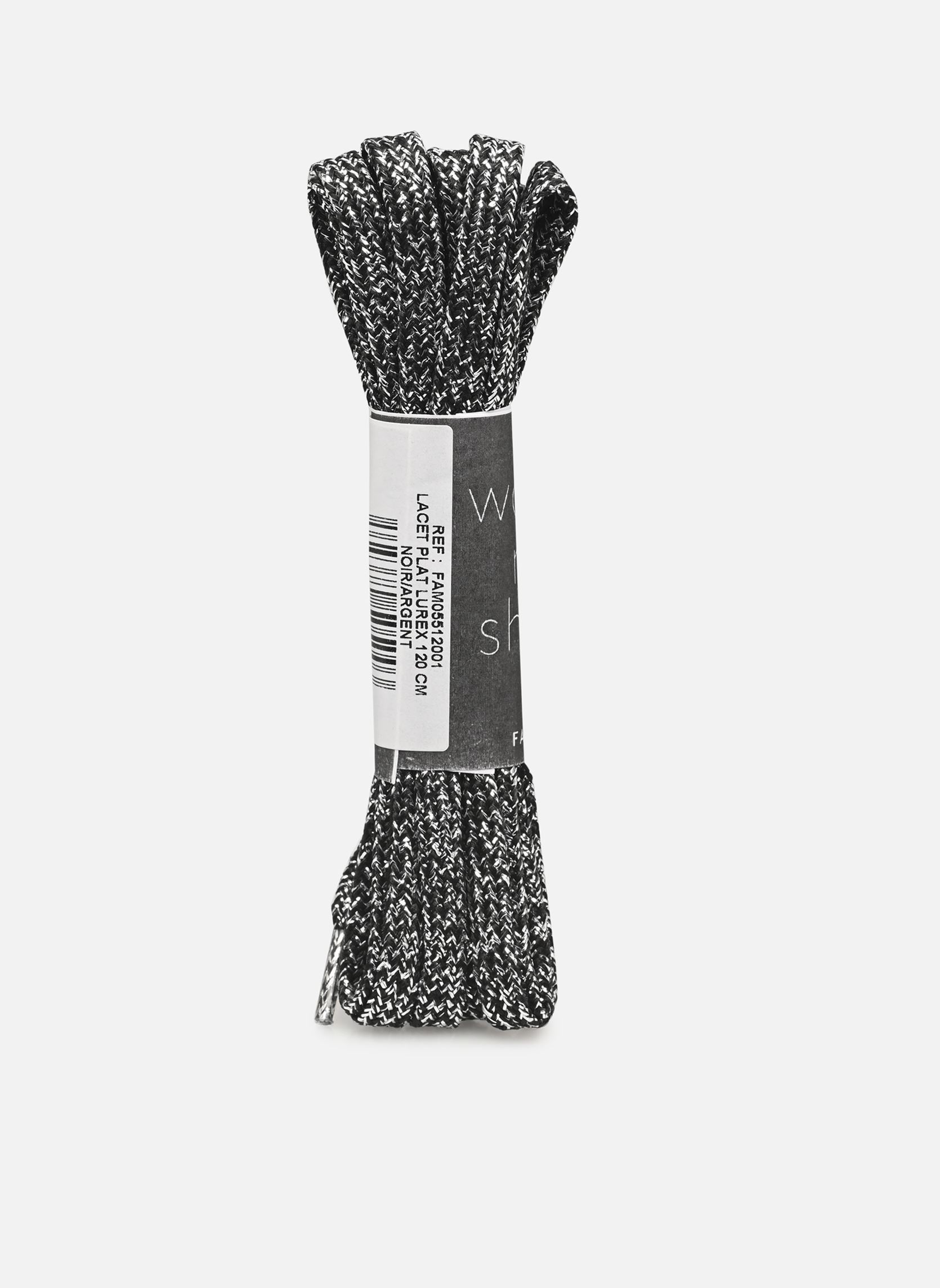 Lacets Lacets Lurex Plat 120 cm noir Famaco Lacets Lacets Lurex Plat 120 cm noir Noir/argent