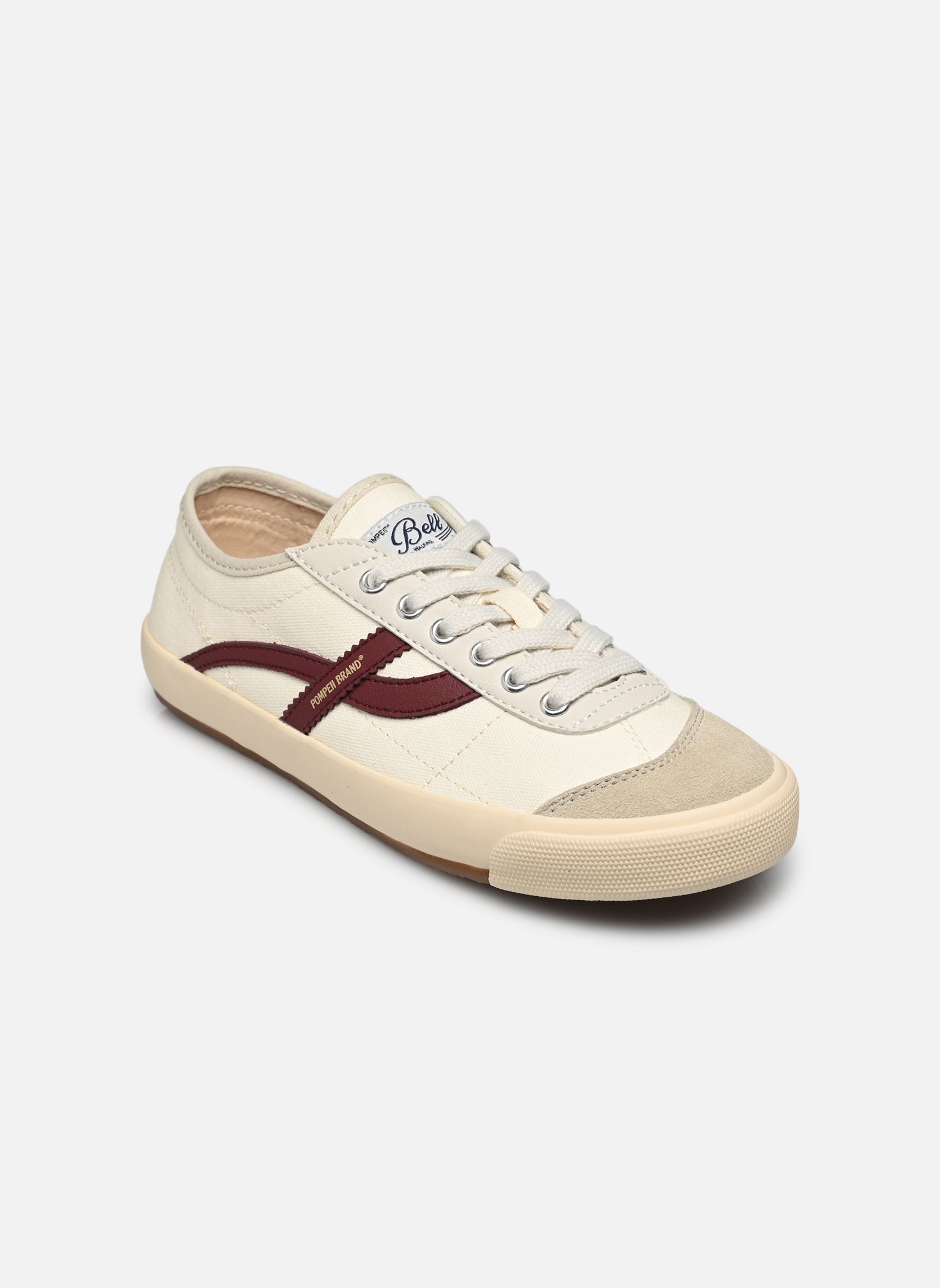 Baskets toile BELL CANVAS blanc Pompeii Baskets toile BELL CANVAS blanc ECRU BURGUNDY
