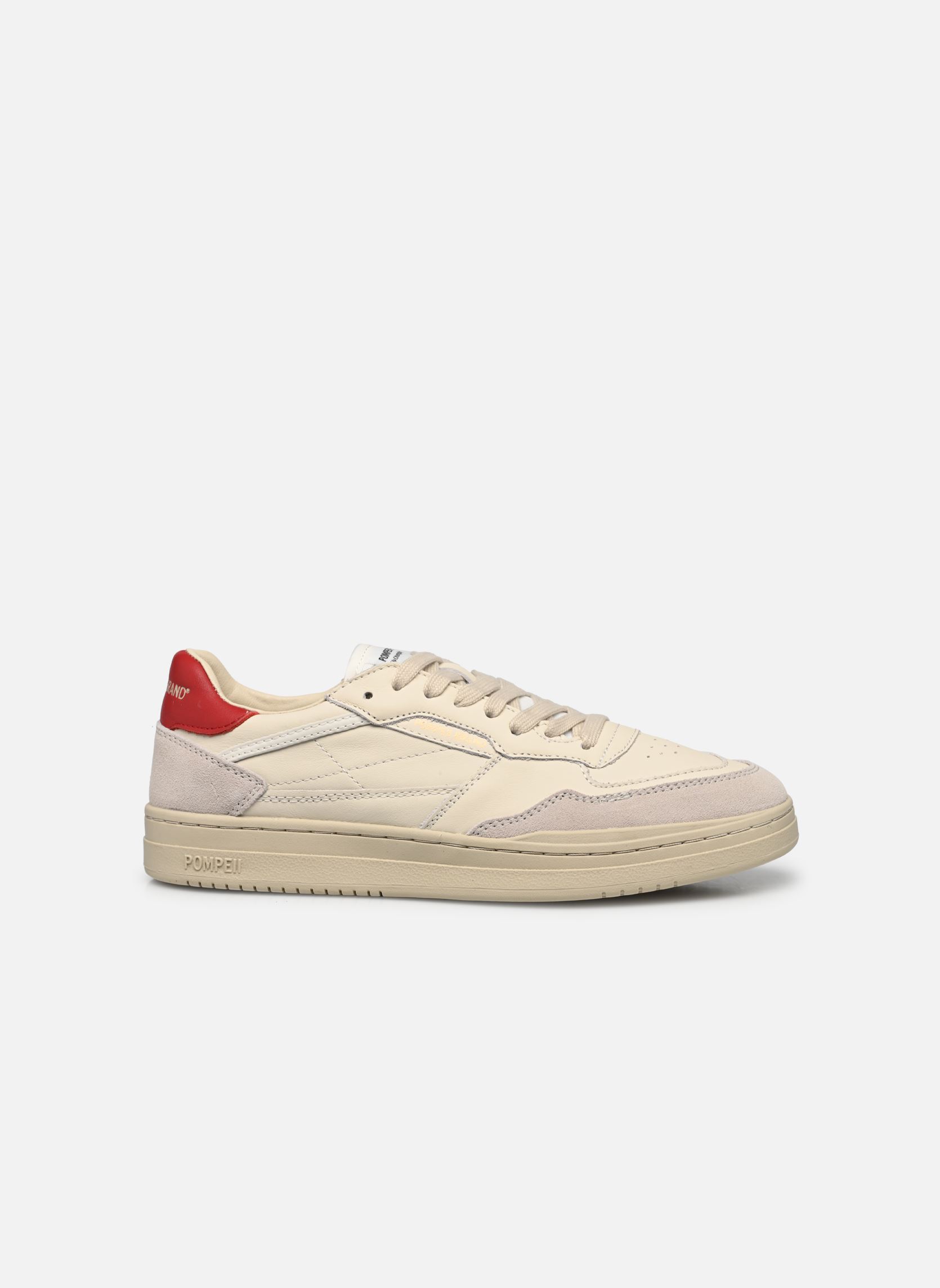 Sneakers ELAN LEATHER dames wit Pompeii Sneakers ELAN LEATHER dames wit ECRU RED