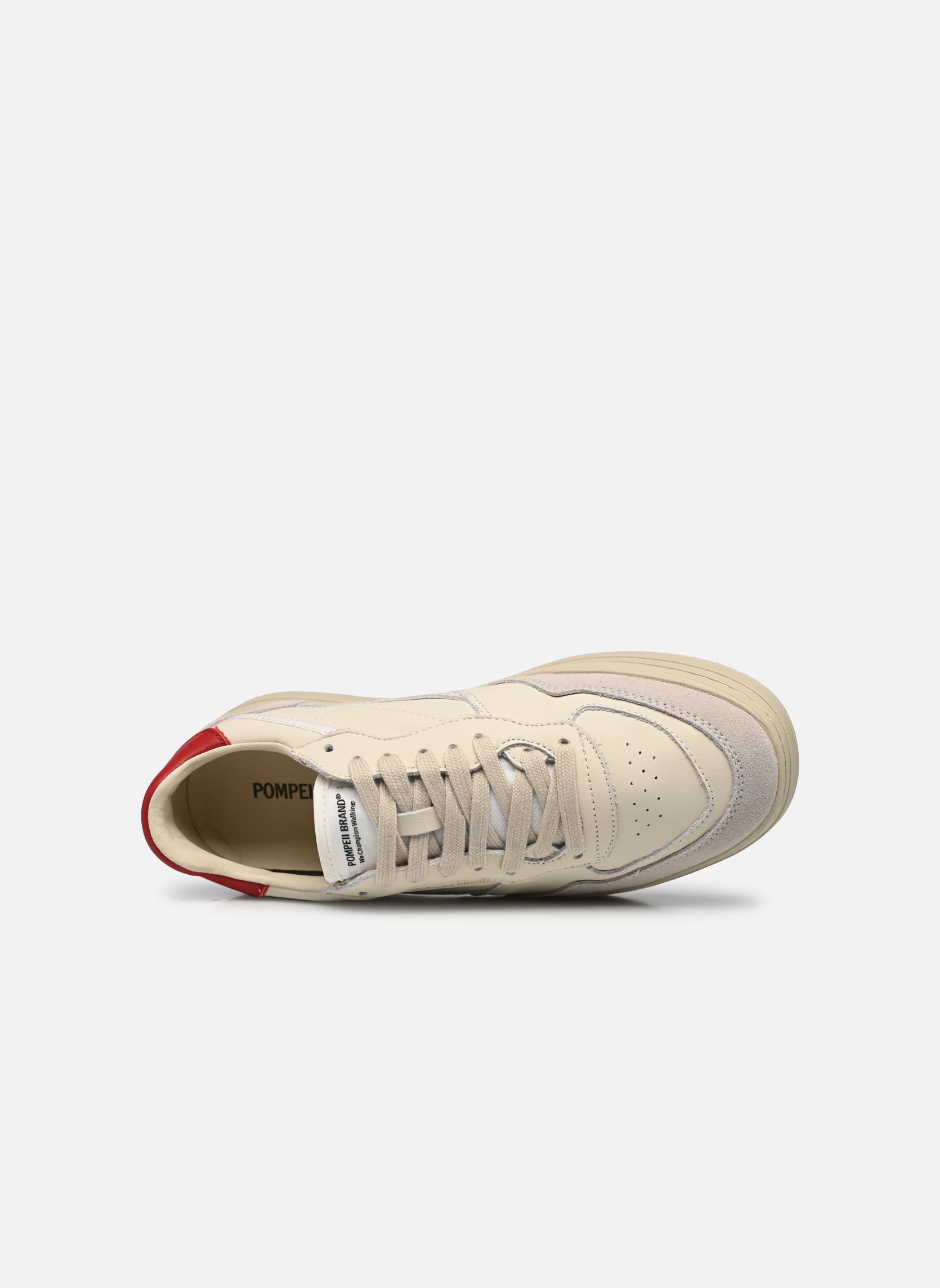Sneakers ELAN LEATHER dames wit Pompeii Sneakers ELAN LEATHER dames wit ECRU RED