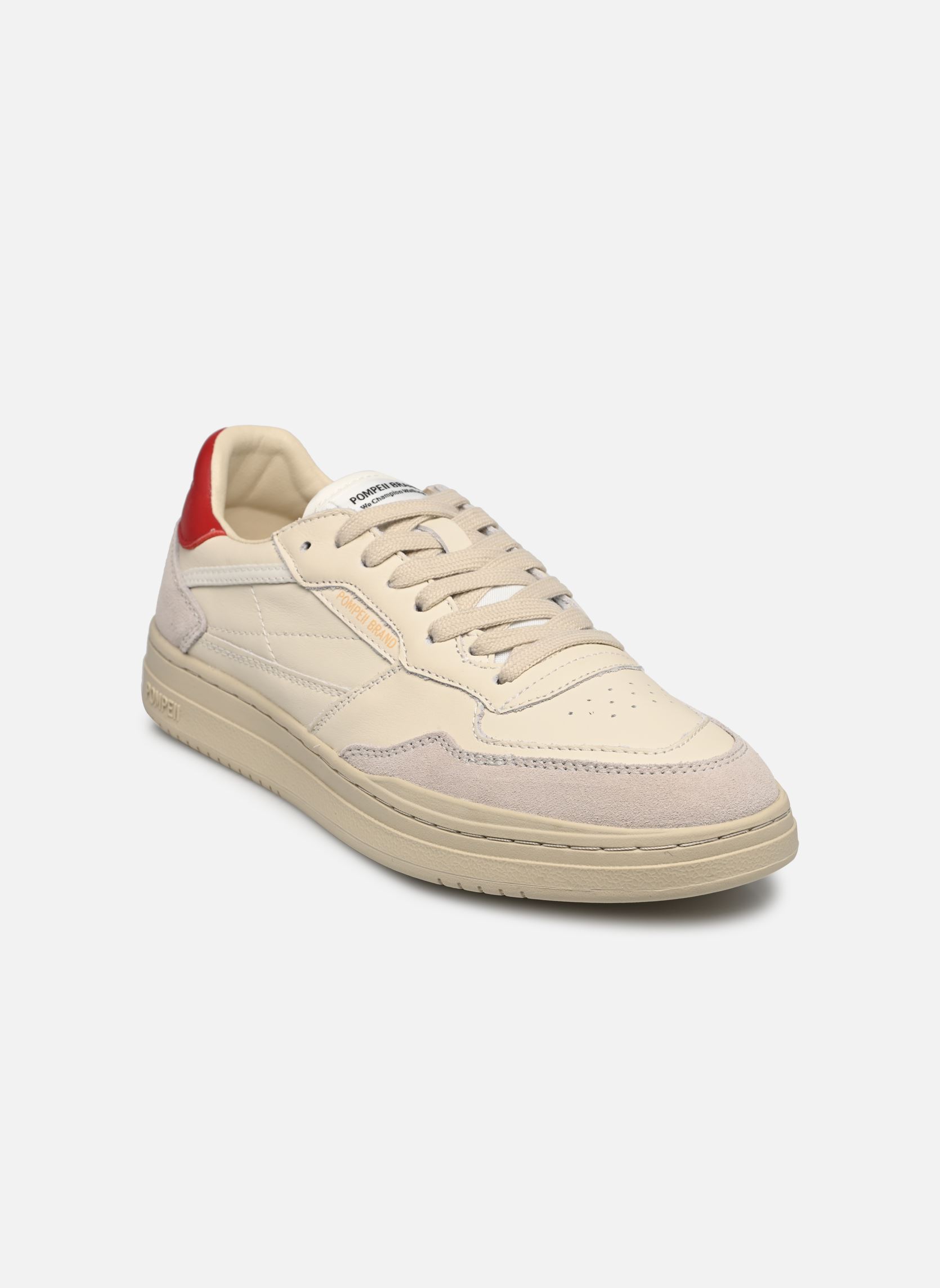 Sneakers ELAN LEATHER dames wit Pompeii Sneakers ELAN LEATHER dames wit ECRU RED